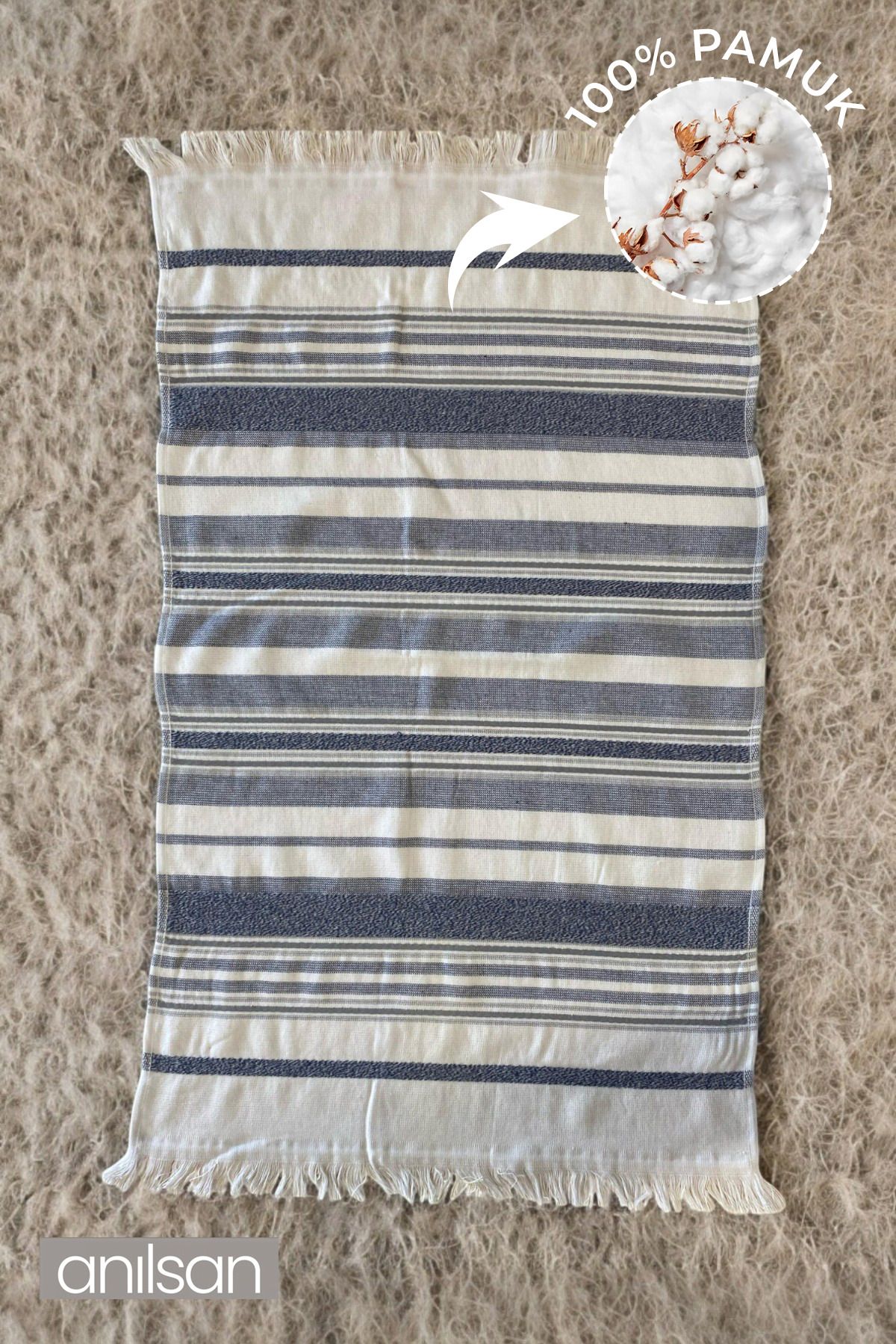 Anılsan Prosop De Plajă Cu Detaliu În Dungi Ocean Breeze 100% Bumbac 50x80 Unisex - 50 x 80