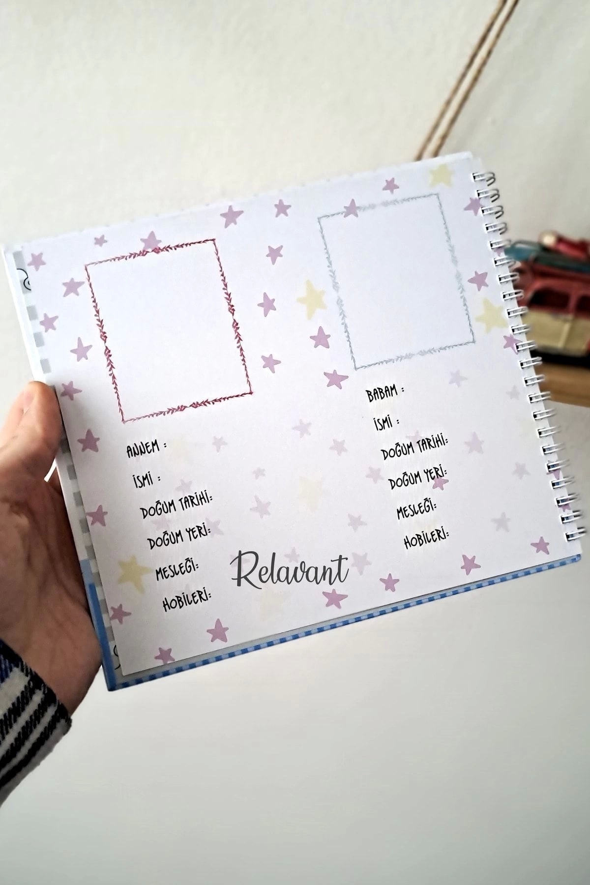 Relavant Hamilelik Ve Anne Bebek Günlüğü & Hamile Anı Defteri & Bebek Anı Defteri Mavi Sticker Hediyeli fotoğrafı 5 (önizleme)