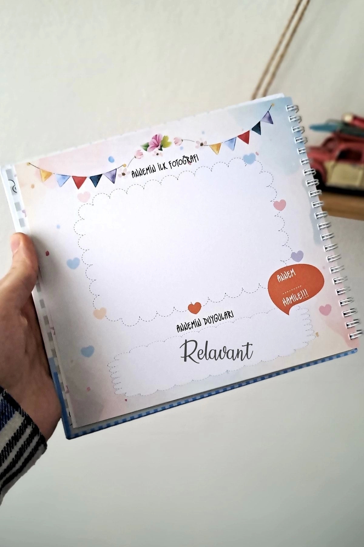 Relavant Hamilelik Ve Anne Bebek Günlüğü & Hamile Anı Defteri & Bebek Anı Defteri Mavi Sticker Hediyeli fotoğrafı 3 (önizleme)