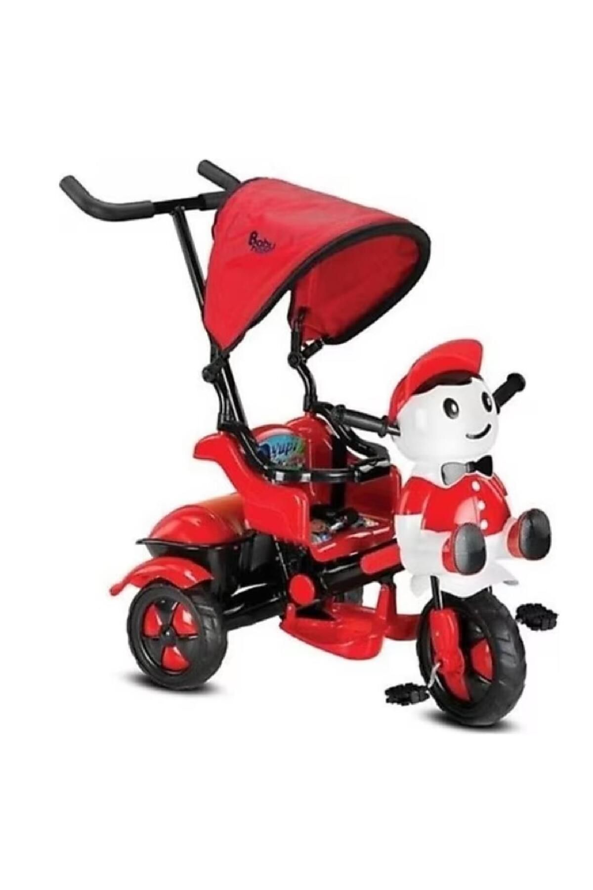 toysclub BABY HOPE 125 YUPI PANDA ITMELI BISIKLET KIRMIZI SIYAH