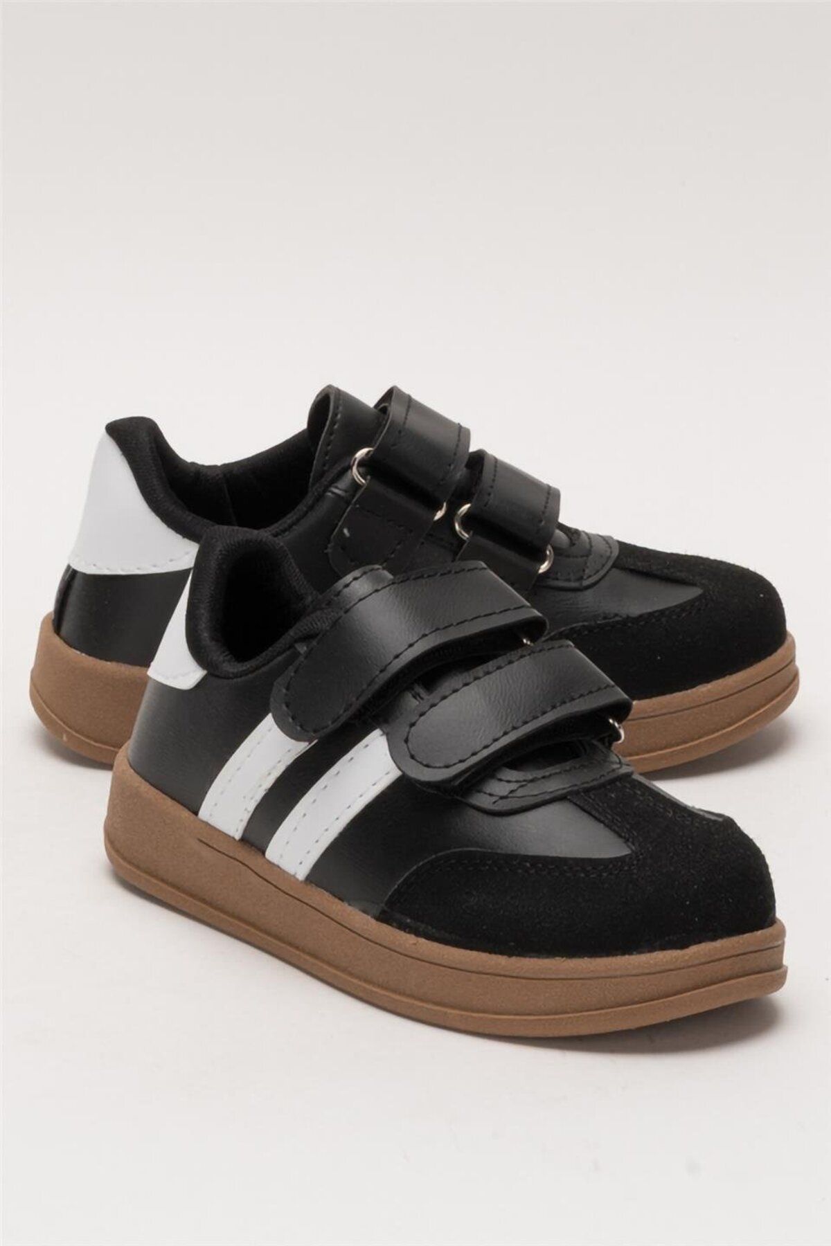 Liger-Unisex pohodlné lehké dětské sportovní boty na suchý zip ČERNÁ 2