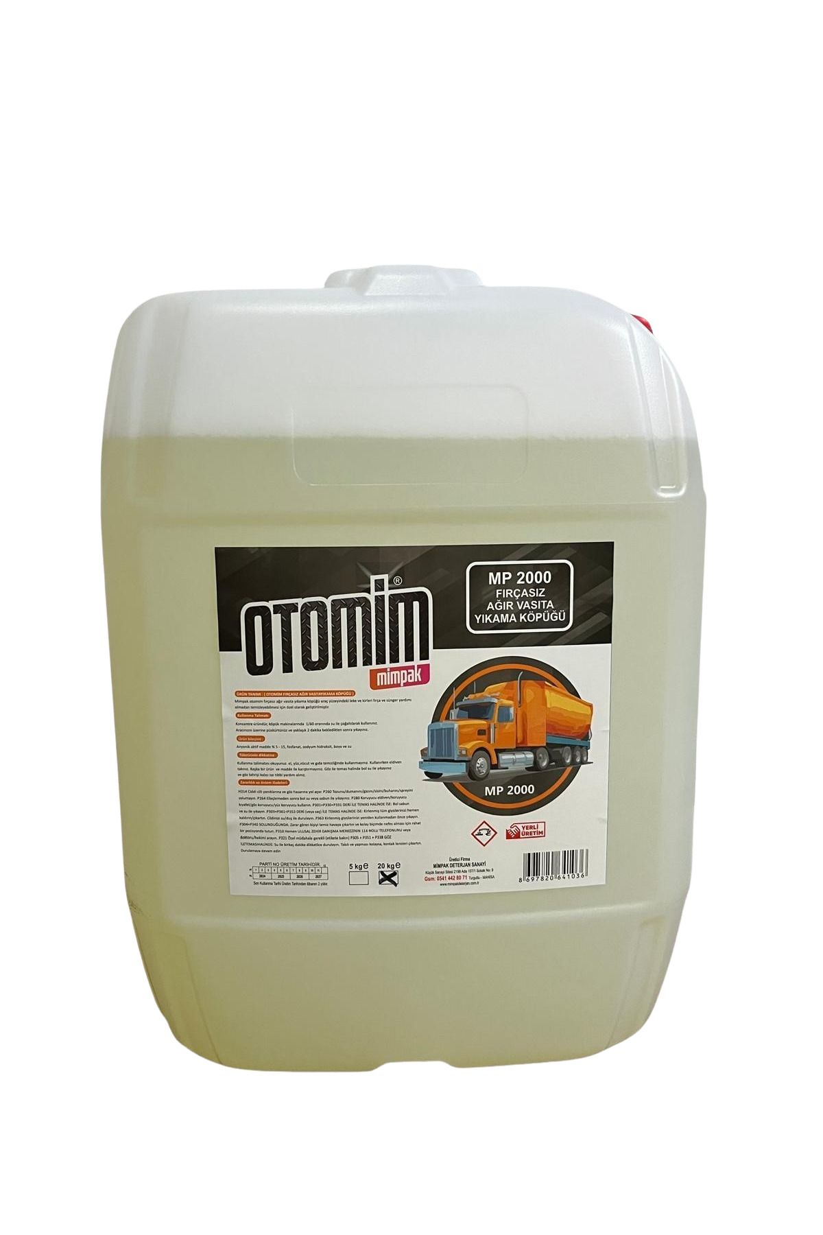 OTOMİM Mp 2000 Fırçasız Ağır Vasıta Tır,dorse,branda Yıkama Köpüğü 20 Kg