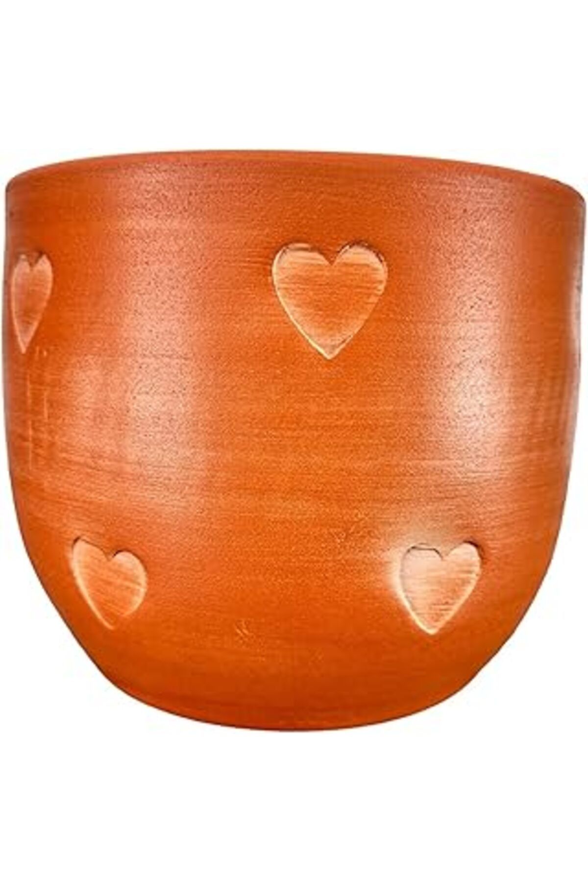 Mu Art Ahşap Bitki Tasarımı Ev Dekorasyon Aksesuar Kalp Desenli Toprak Saksı Saksılık Salon Çiçeklik - 19 Cm
