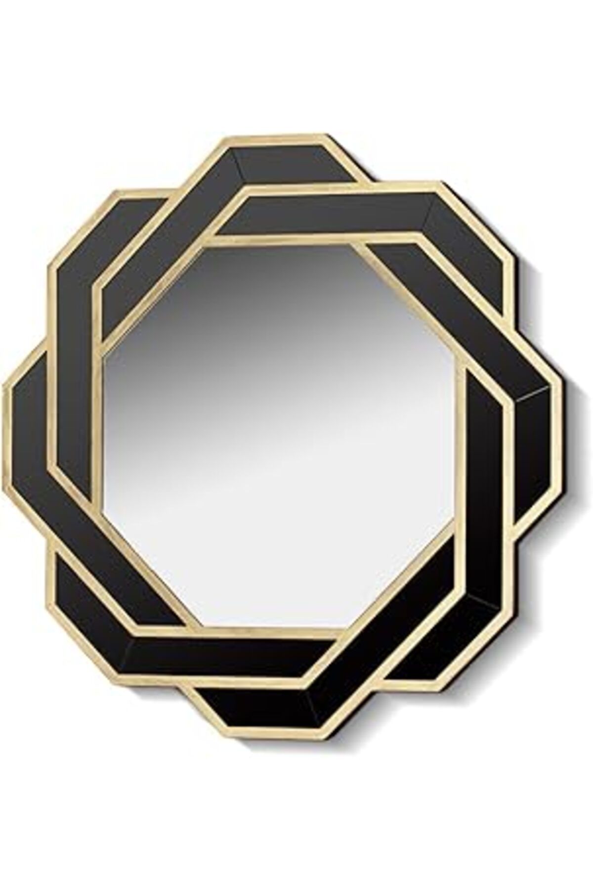 Mu Art Setabianca Seta Wall-Art 016 Black Gold Duvar Aynası 50 * 50 * 2 Cm