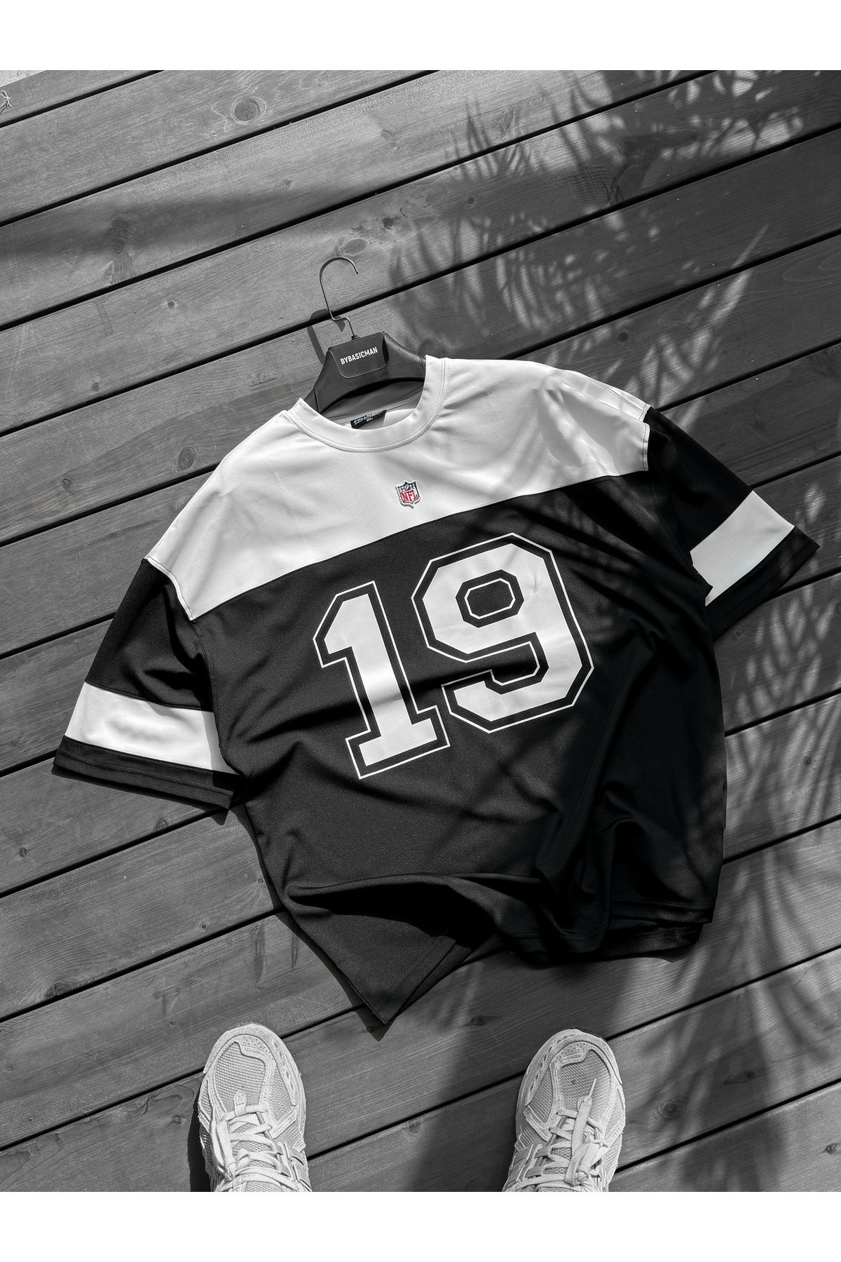BYBASICMAN-Black 19 Printed Oversize Jersey Pm-11 6