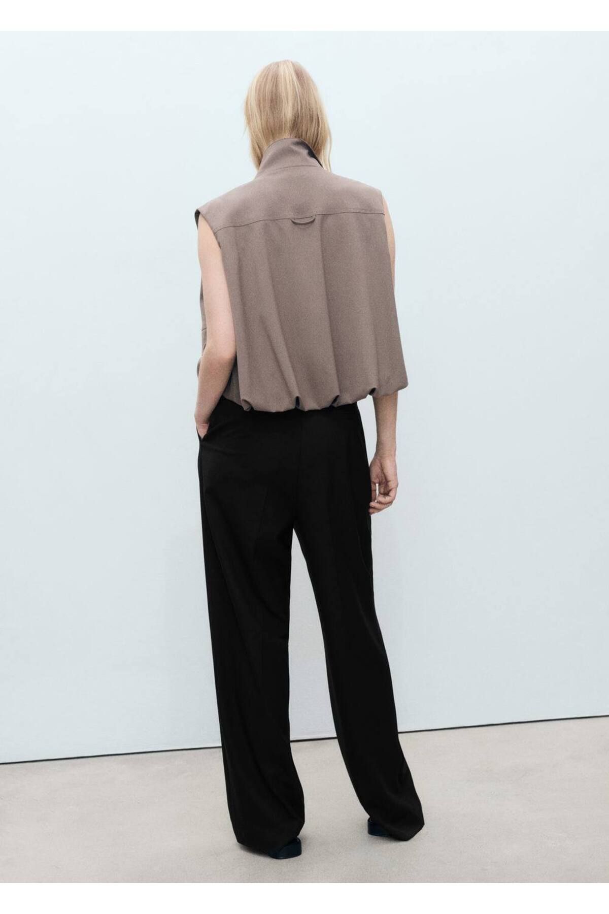 MANGO Woman-Wideleg pants with pens 4
