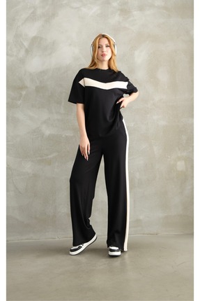 b buhari bykoc GARNİLİ ŞERİT DETAYLI MODAL KISAKOL EŞOFMAN TAKIM