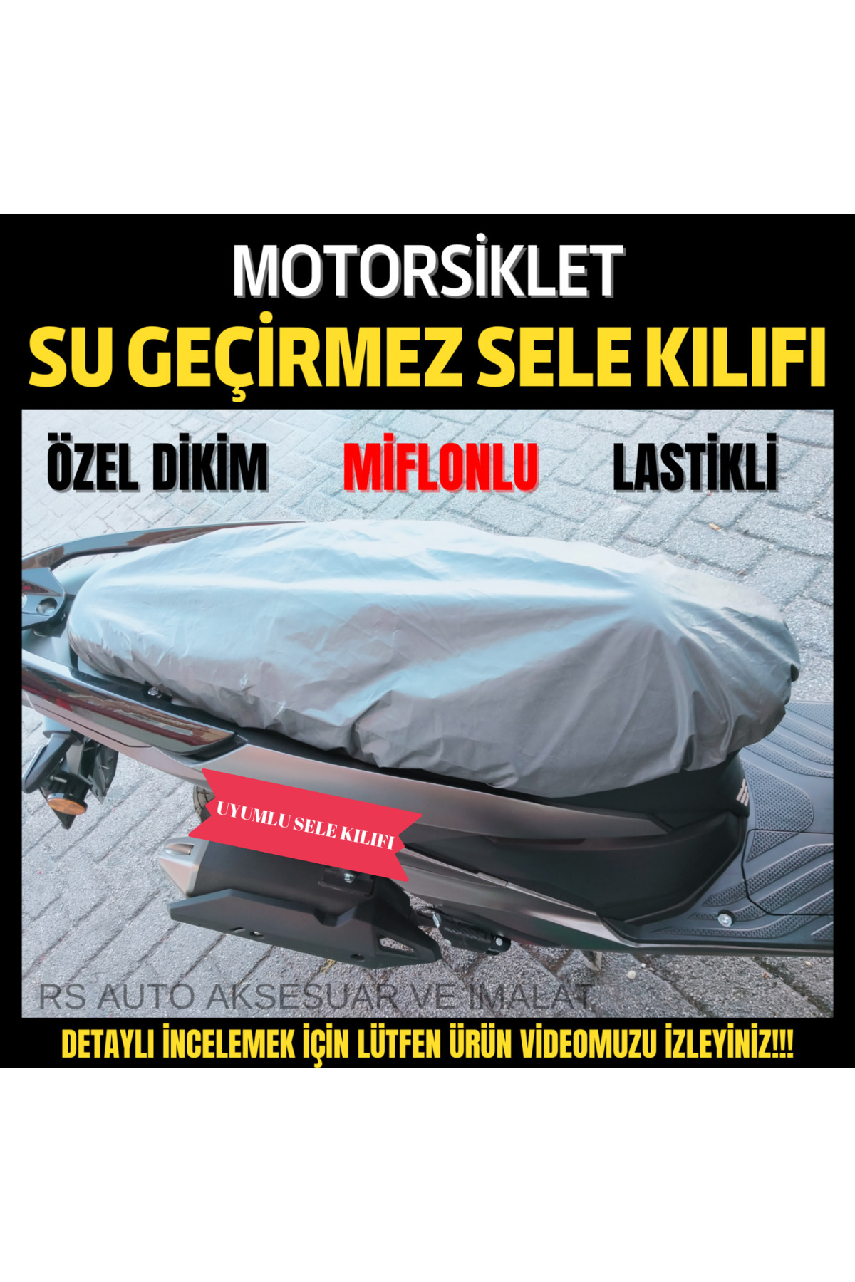 RS JANTİ STORE 4 MEVSİM SU GEÇİRMEZ MOTOR SELE KILIFI 50CC VE 125 CC MOTORLARA UYUMLU