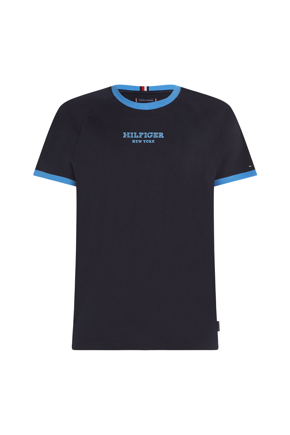 تامی هیلفیگر تی شرت مردانه یقه گرد آبی MW0MW34396