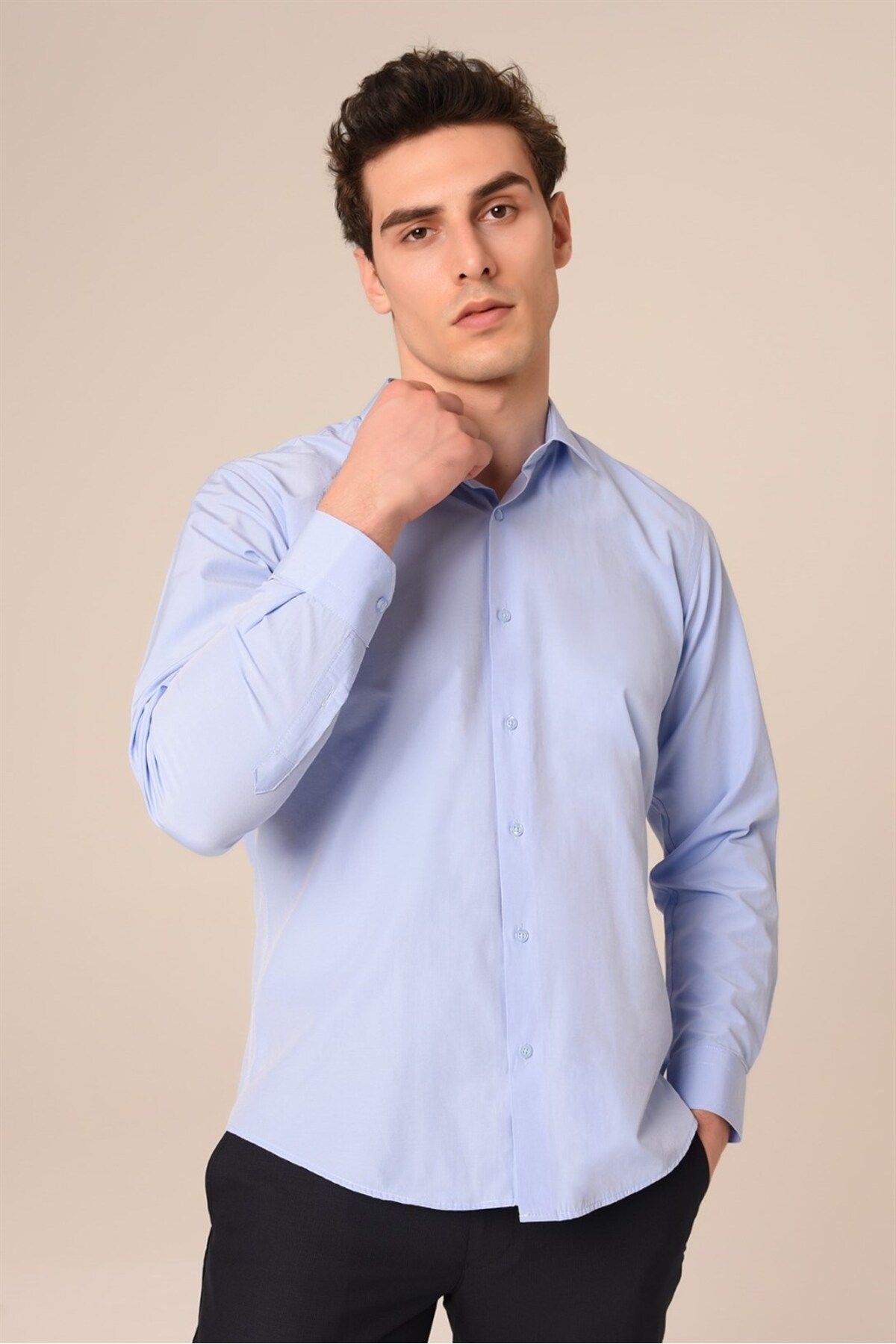 AGUSTİNİ-Blue Slim Fit Shirt |   Agustini 2