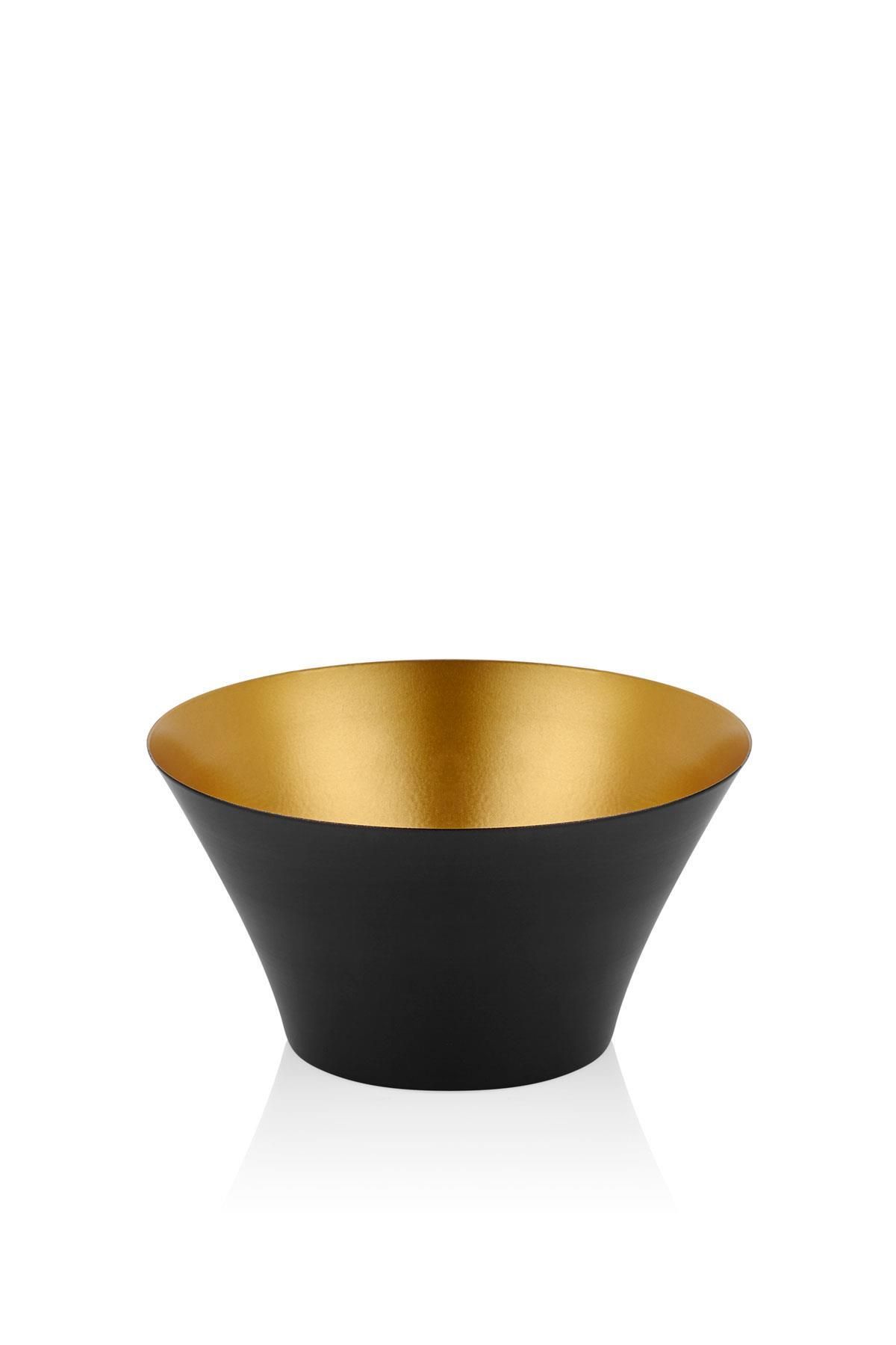 SETABIANCA Seta Textured Dark Konik Meyvelik Siyah Gold 22*22*12 Cm