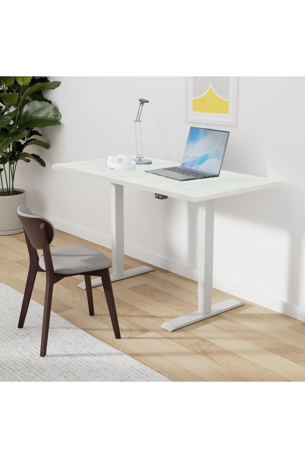 Mahmayi-FlexiSpot Electric Standing Desk Ergonomic 141x76 cm Workstation - Egger Marble 2
