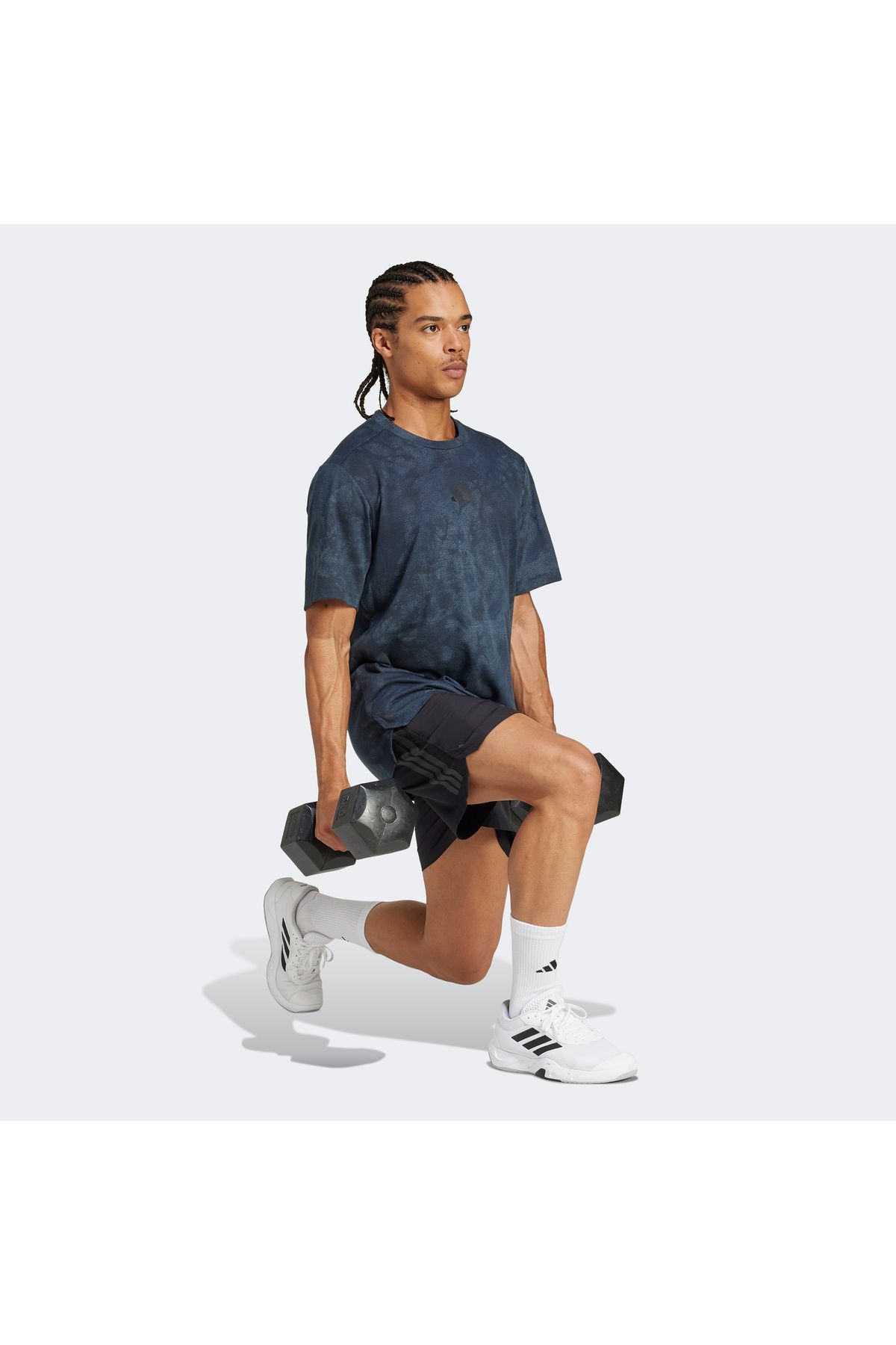 adidas-تي شيرت Power Graphic للرجال باللون الأزرق للتدريب 2