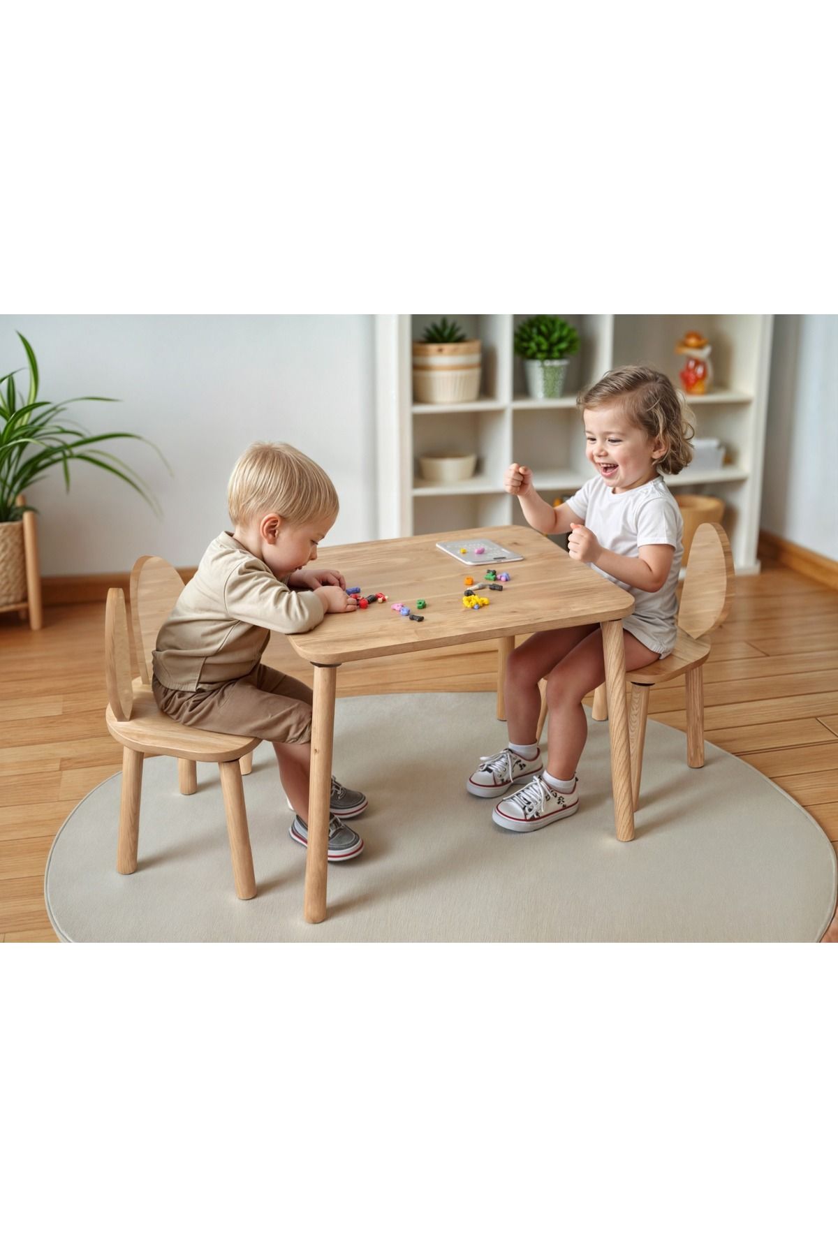 Bee Smart Safir Meşe Naturel Aktivite Masası