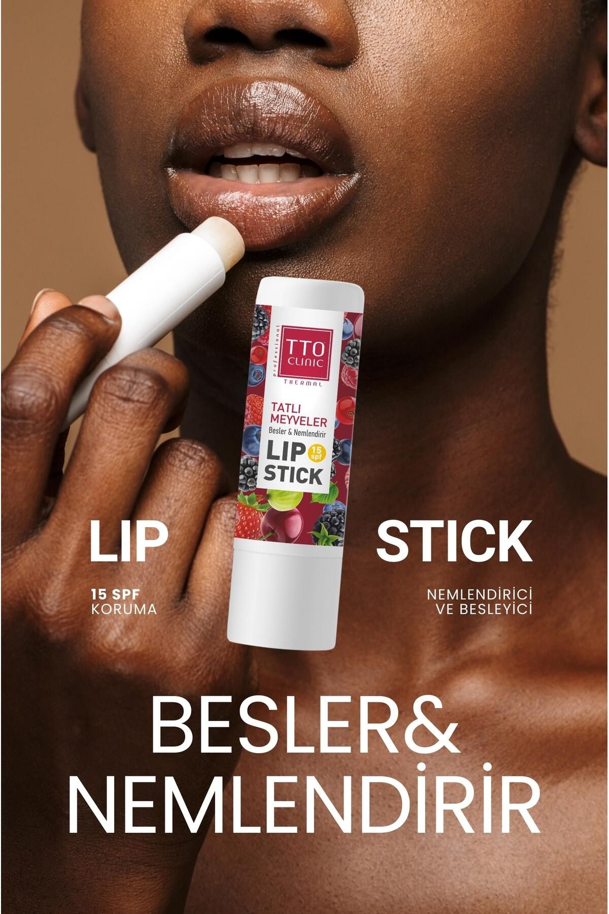 کرم لب و اسکراب CLINUC FRUITS LIP STICK 15 SPF محافظت شده Tto