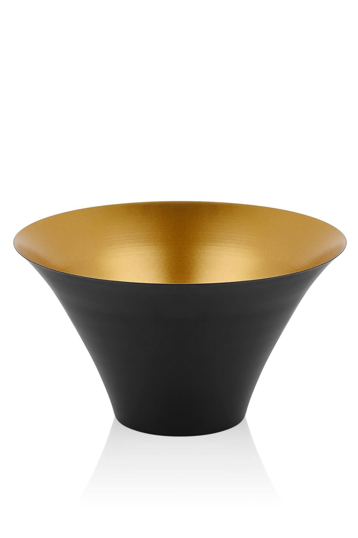 SETABIANCA Seta Textured Dark Konik Meyvelik Siyah Gold 30*30*17 Cm