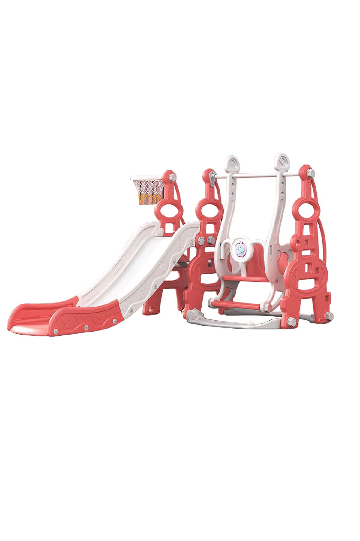 Ma Baby-4 in 1 Kids Slide and Swing Set with Basketball Hoop 1