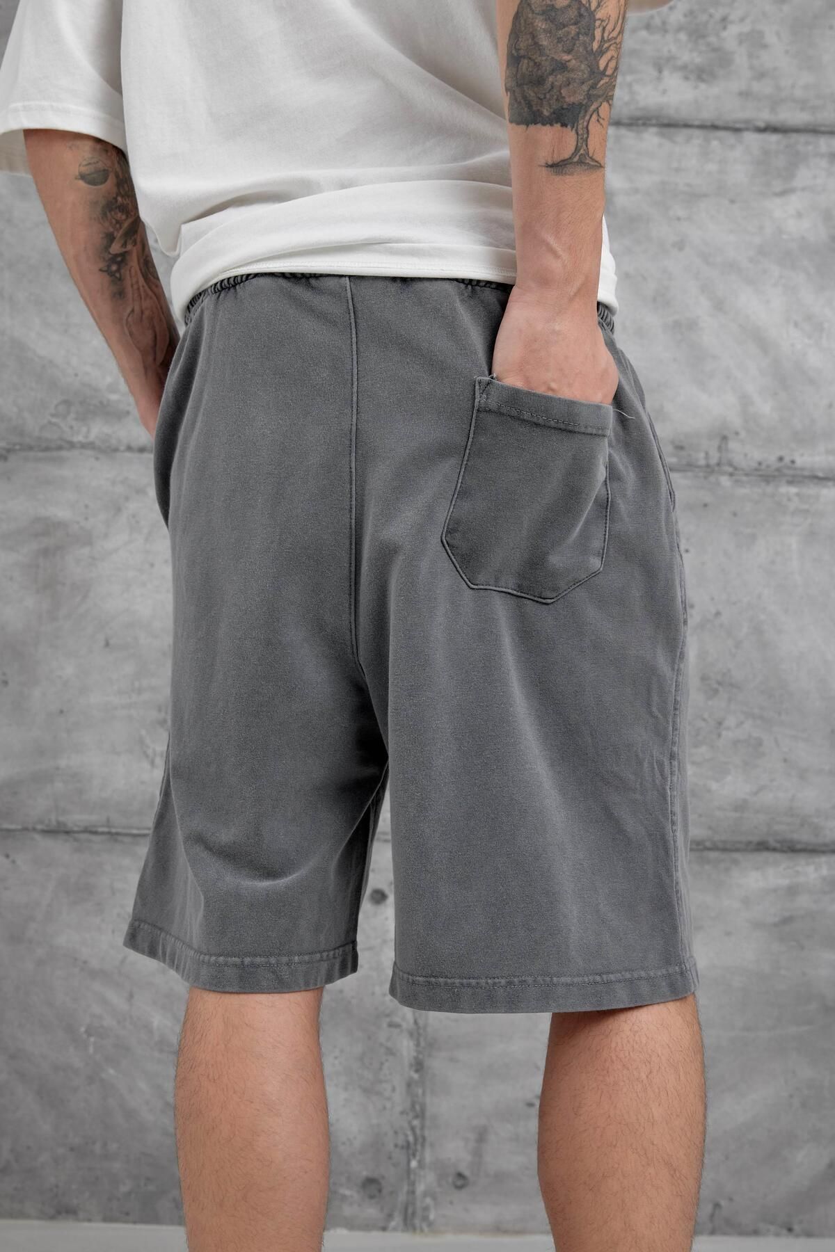 NOMARC-Smoked Washed Oversize Shorts 5