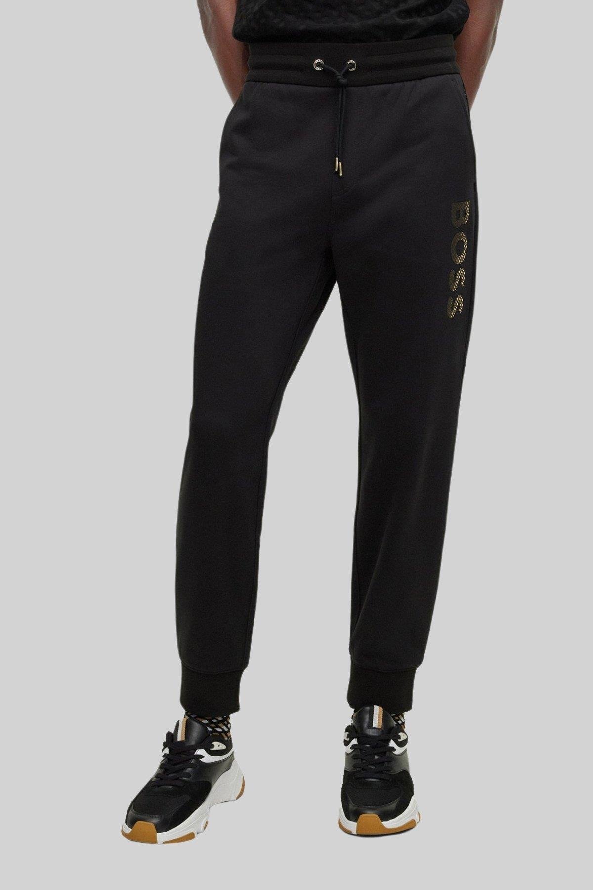 باس شلوار ورزشی مردانه با لوگوی برند مشکی