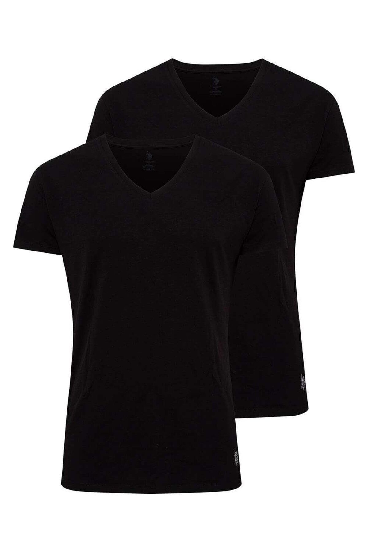BASE. پولو اسن. یقه دو تکه مشکی مردانه - مشکی - ILC2.80G19M4S U.S. Polo Assn.