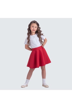 Mnk Baby&Kids Scuba 23 Nisan Kız Çocuk Kloş Etek Mnk0565 Kırmızı