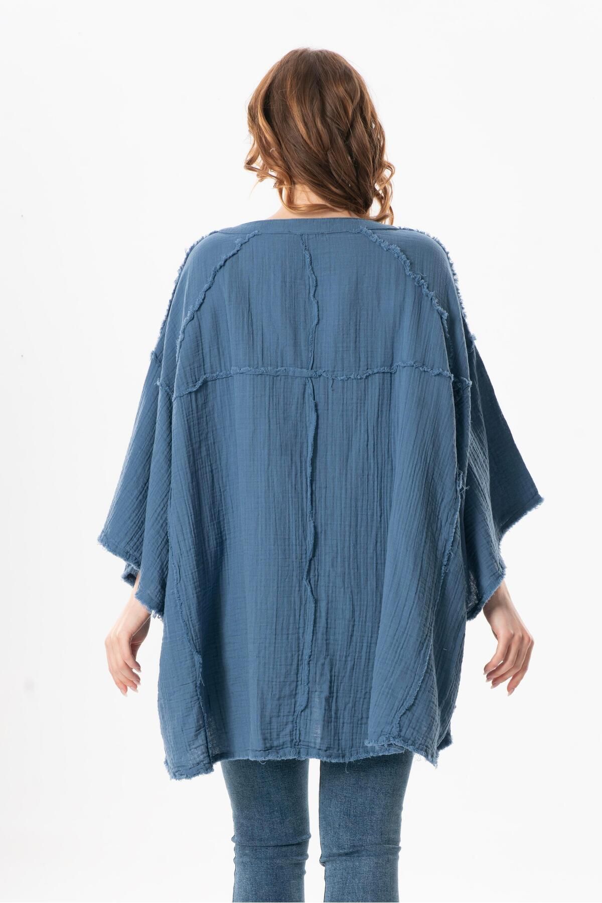 Eliş Şile Bezi-Help Rafa Semi-Sleeve Nadya V-Neck Melusi Summer Blouse 2