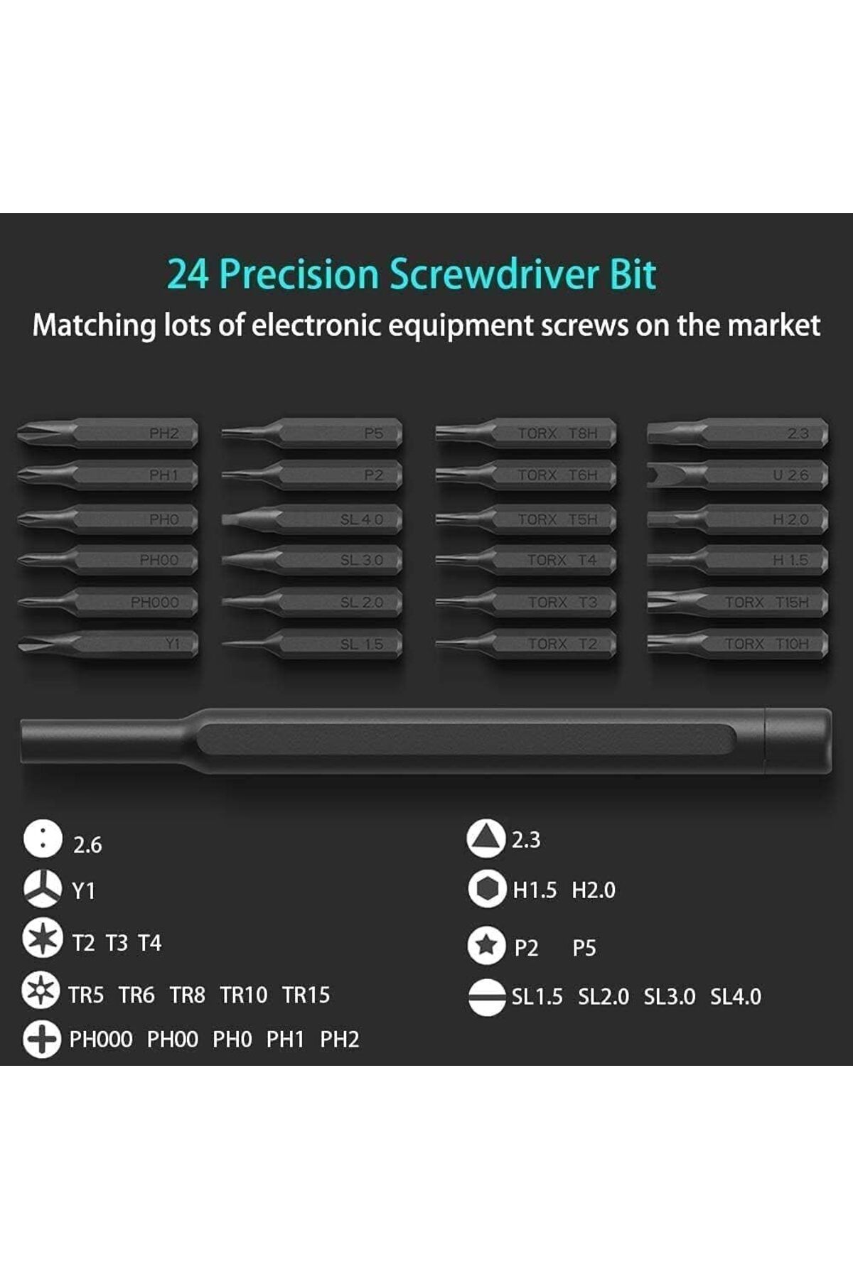 COOYA-Precision Screwdriver Set Wearable Rust Resistant Magnetic Bits with Pop-up Storage Box (24bits) 4