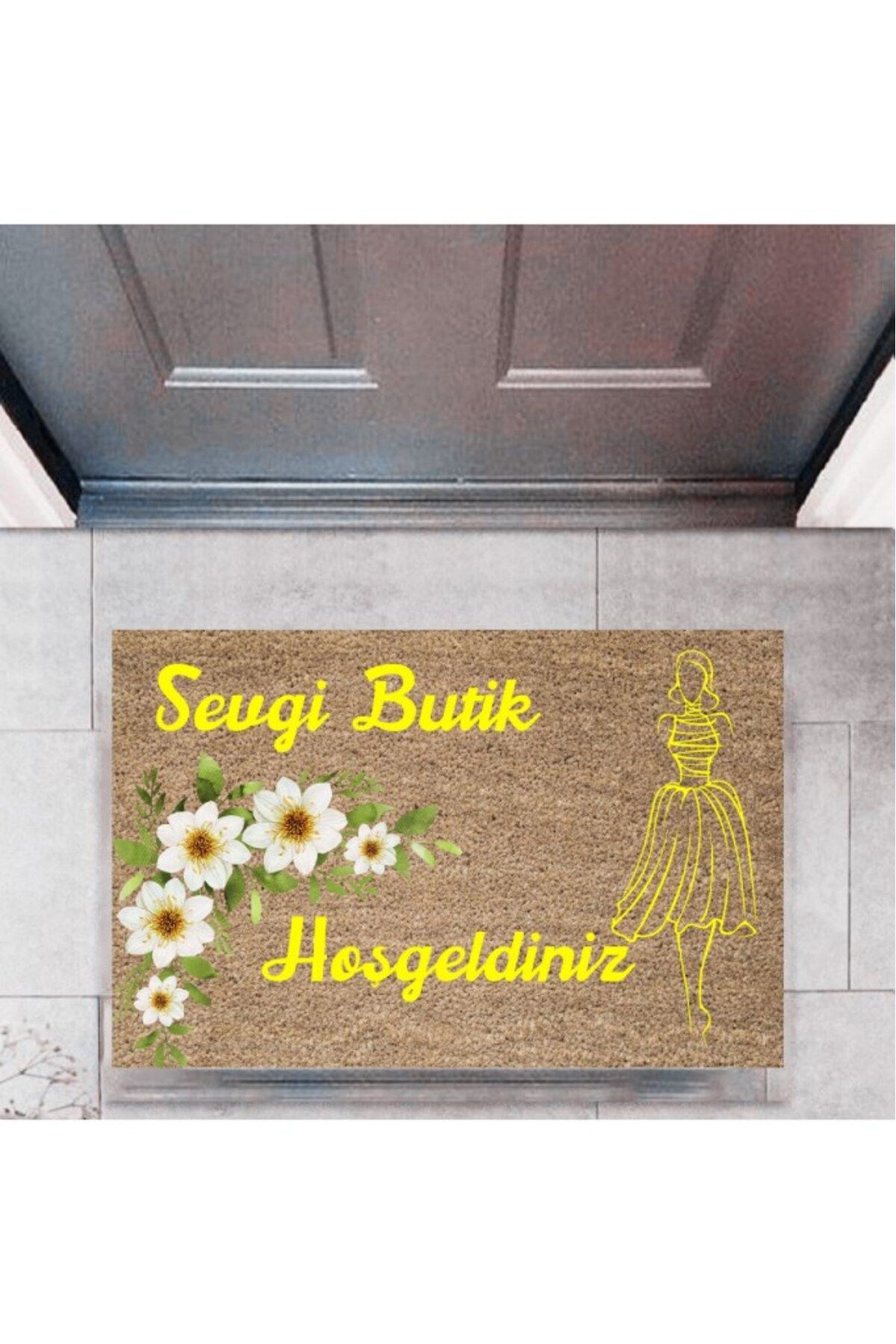 Tahtakale Toptancısı Kapı Önü Paspası Dekoratif Dijital Baskı Butik Hoşgeldiniz P-2445