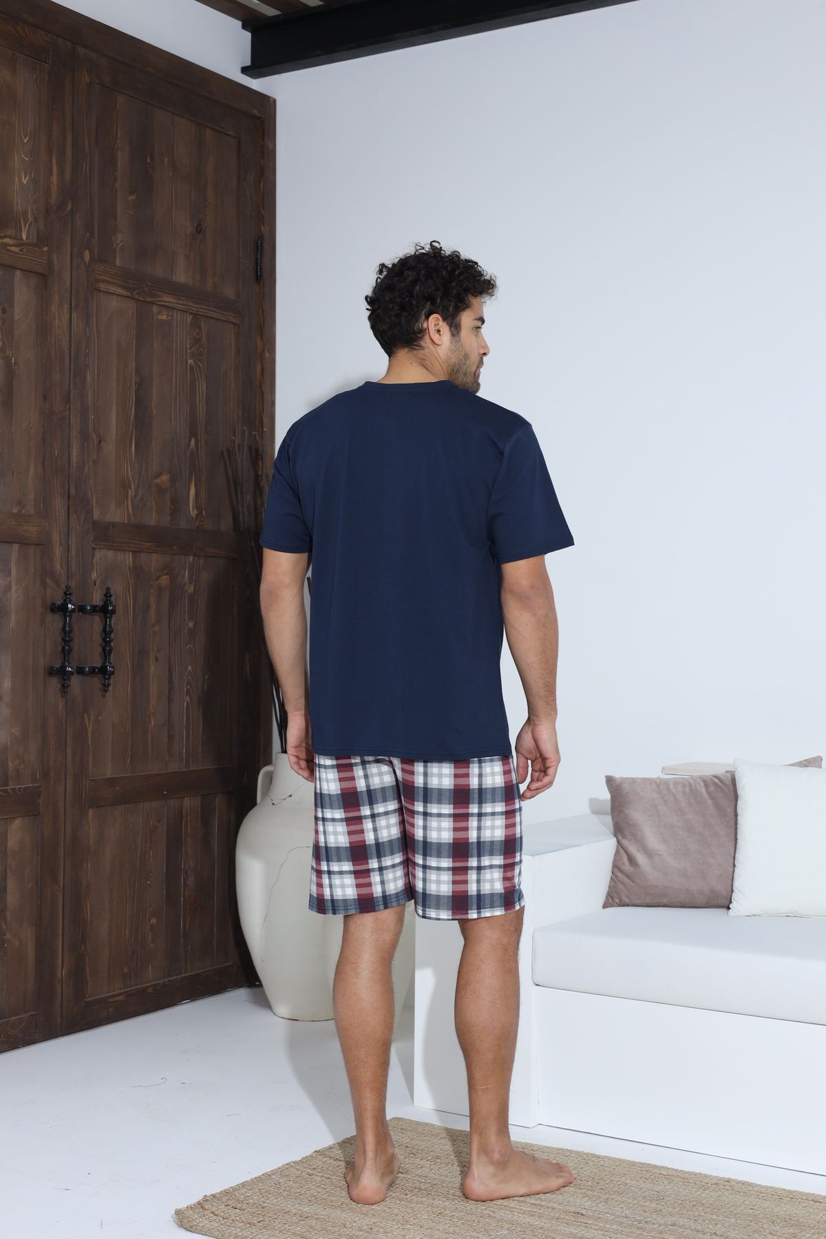 CALİA-Set de pijamale pentru bărbați cu pantaloni scurți cu mânecă scurtă SEZON NOU 6