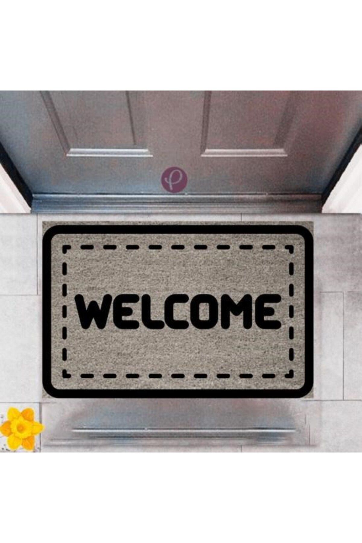 Tahtakale Toptancısı Kapı Önü Paspası Dekoratif Dijital Baskı Welcome P-2351
