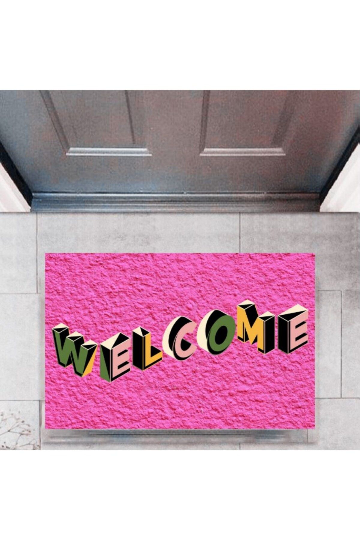 Tahtakale Toptancısı Kapı Önü Paspası Dekoratif Dijital Baskı Welcome P-2343