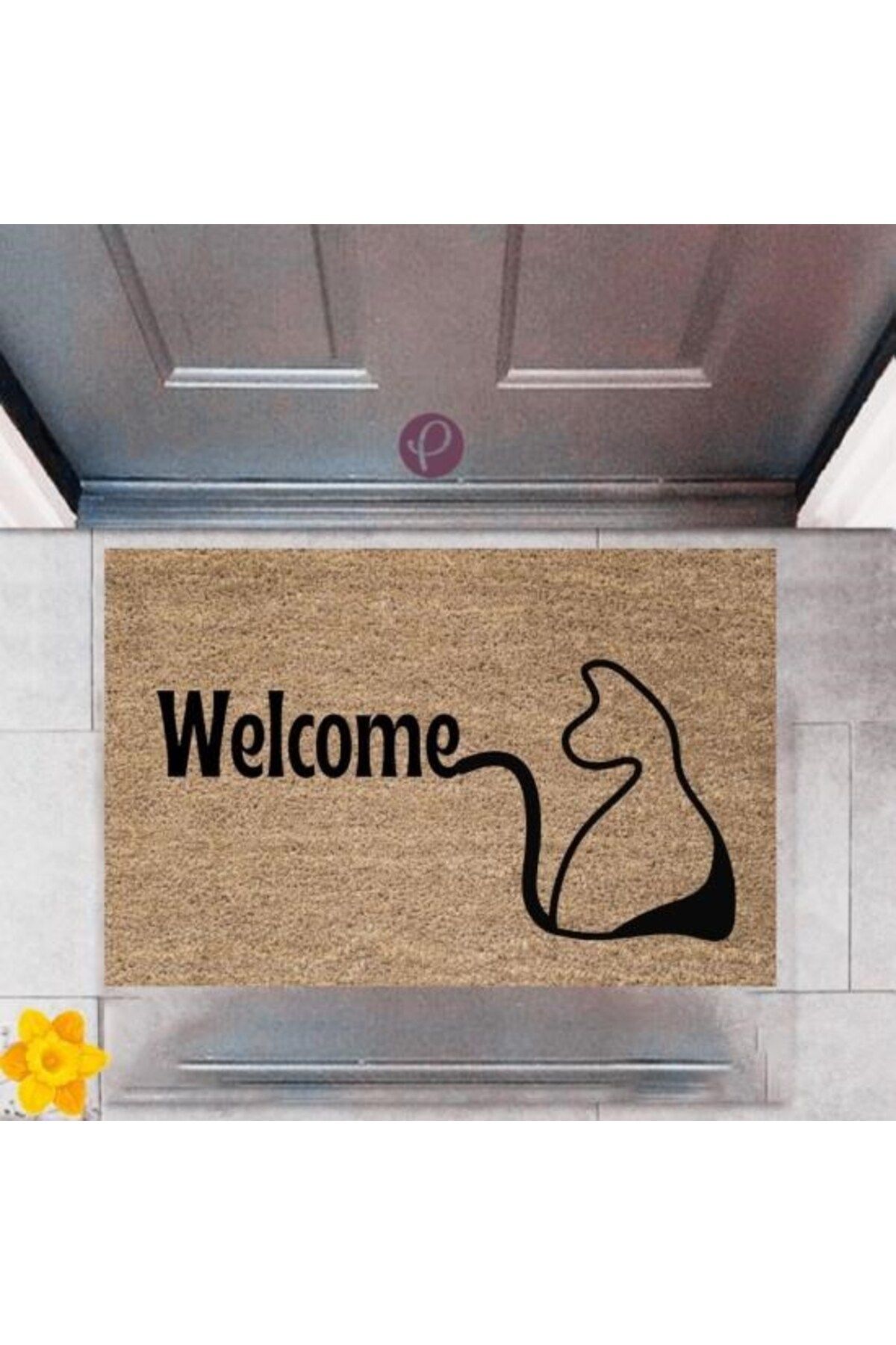 Tahtakale Toptancısı Kapı Önü Paspası Dekoratif Dijital Baskı Welcome P-2419