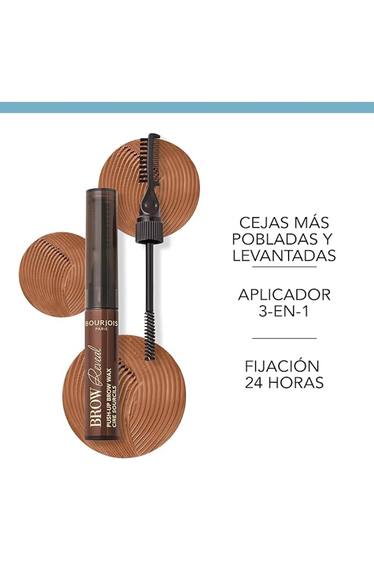 Bourjois-شمع بورجوا براو ريفيل بوش-أب 03 بني متوسط مقاوم للماء، شمع قوي التثبيت للحواجب المرتفعة، 6 مل 4
