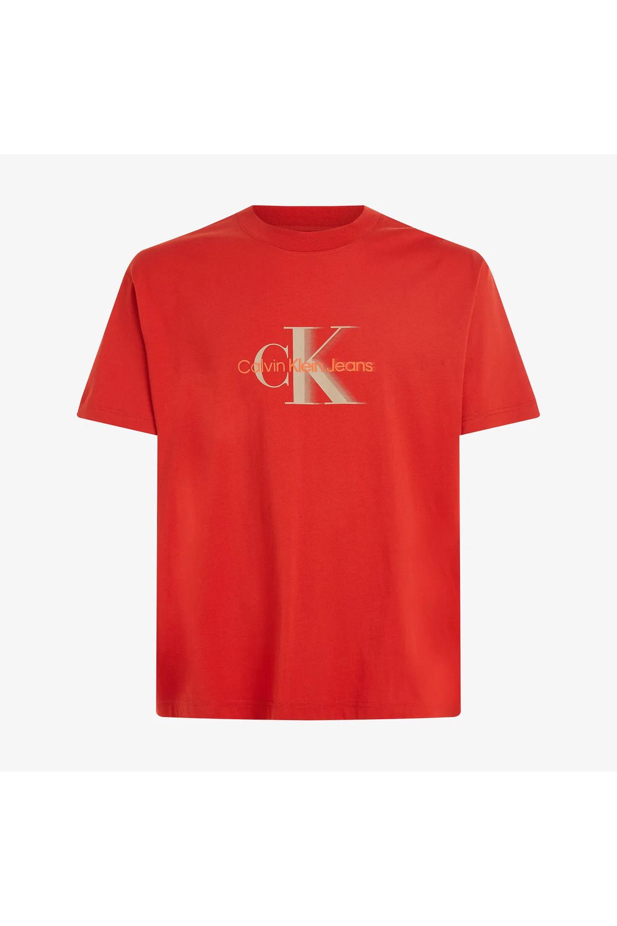 Calvin Klein-Men's Regular Fit Cotton Red T-Shirt J30J 327471 -Xni 4