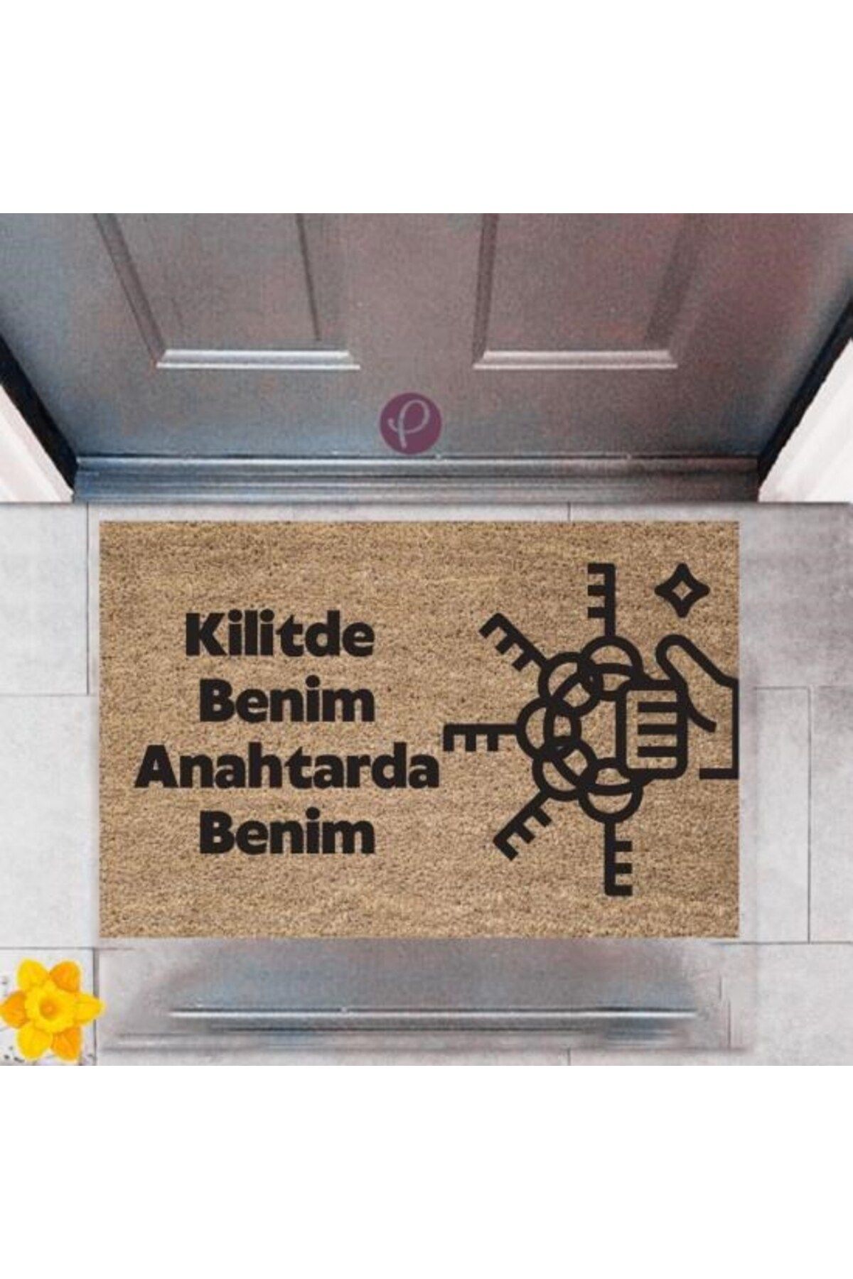 Nurum E Tİcaret Kapı Önü Paspası Dekoratif Dijital Baskı Kilit P-2397