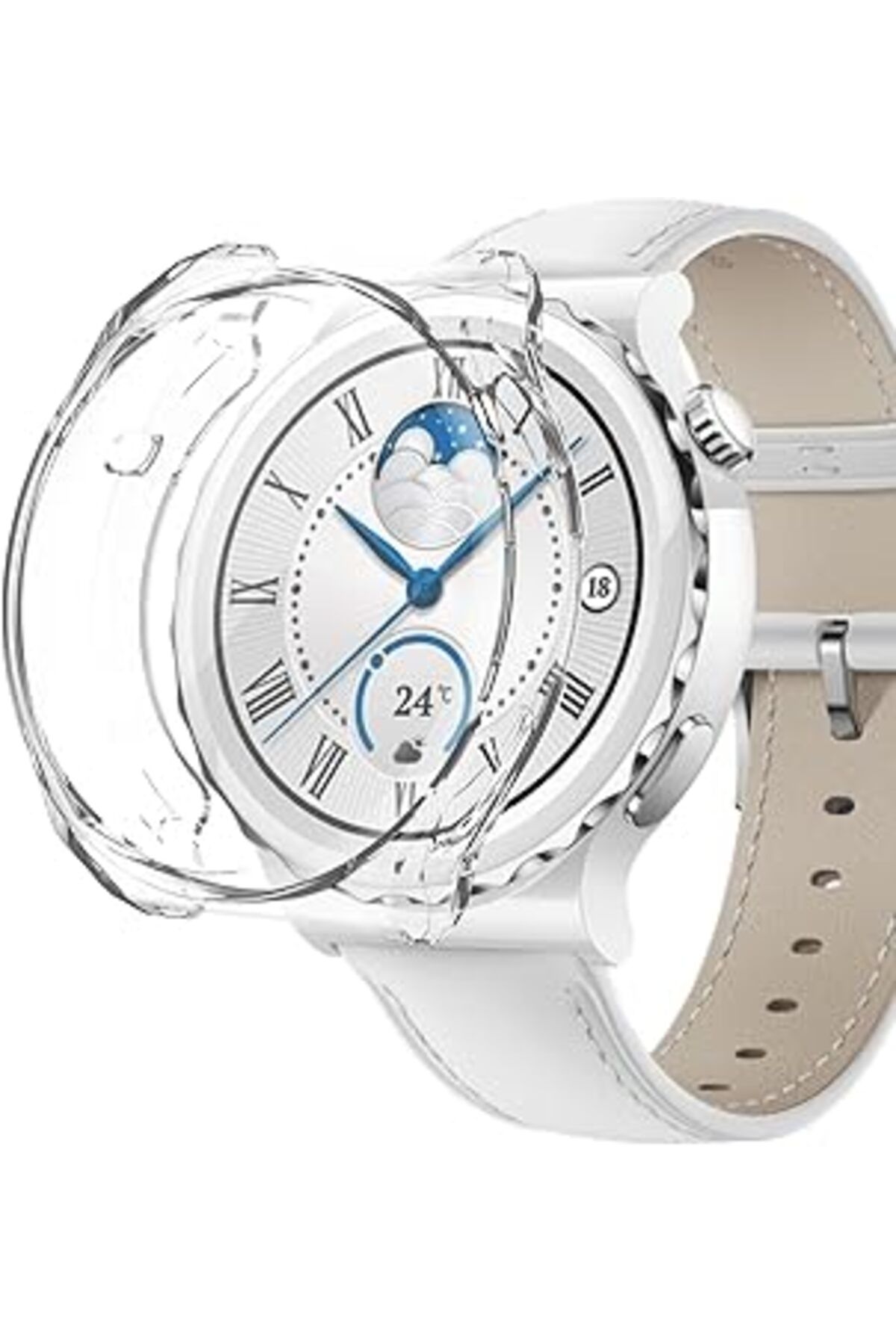 Mu Art Ahşap Huawei Watch Gt 3 Pro 43mm Seramik Kılıf 360 Full Round Soft Silicone Şeffaf [watch Gt3 Pro 43mm Se