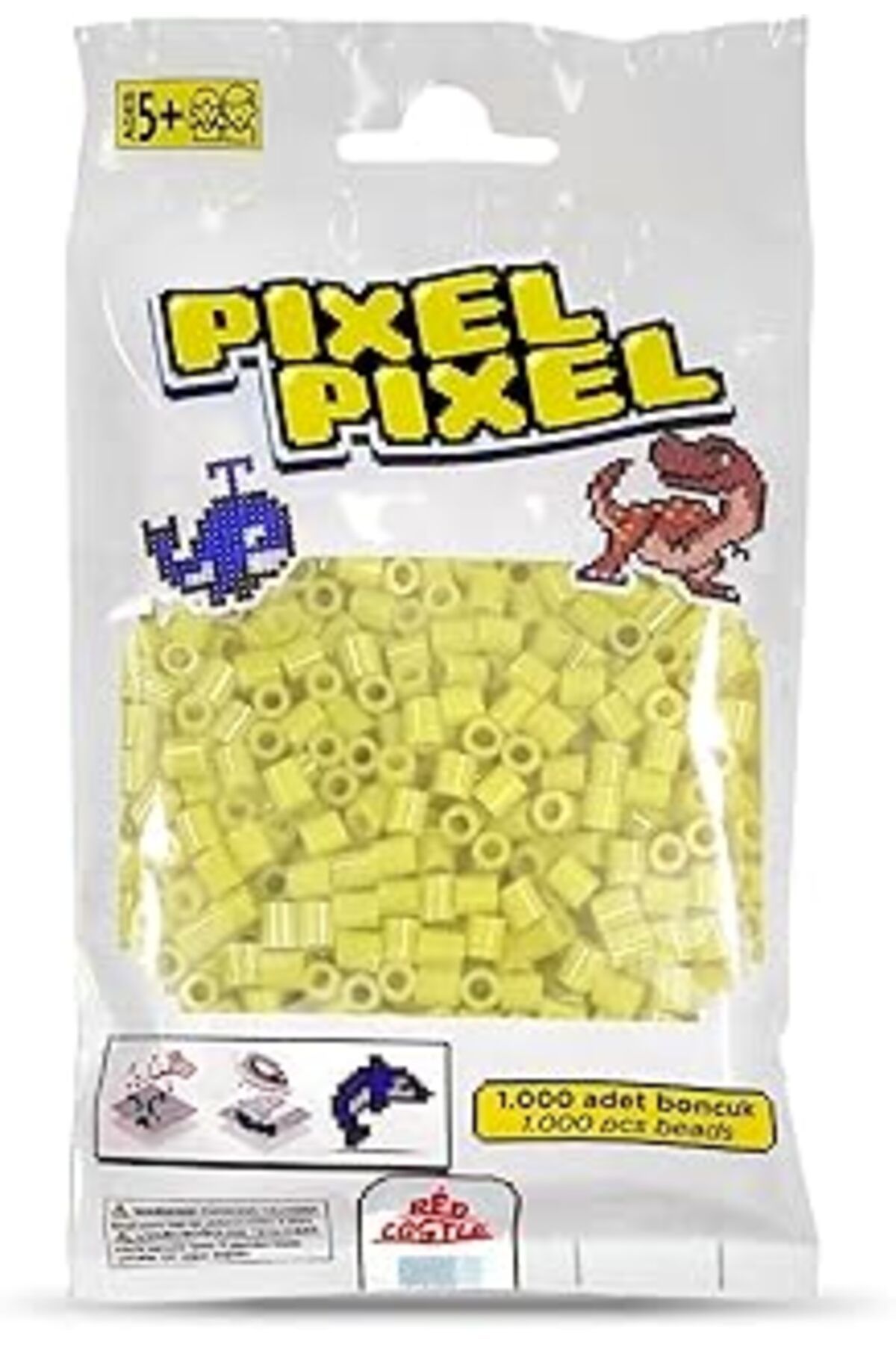 Mu Art Red Castle 1000'Lik Midi Boncuk Limon Sarısı-(Lemon Yellow Actıvıty Beads-1000 Pcs)