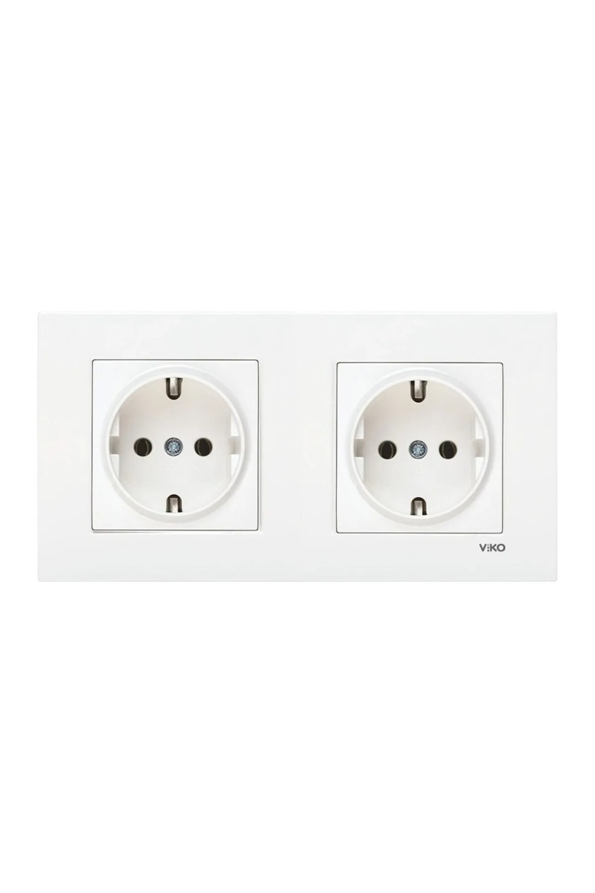Karre WHITE 2 EARTHED SOCKETS +1 DOUBLE FRAME