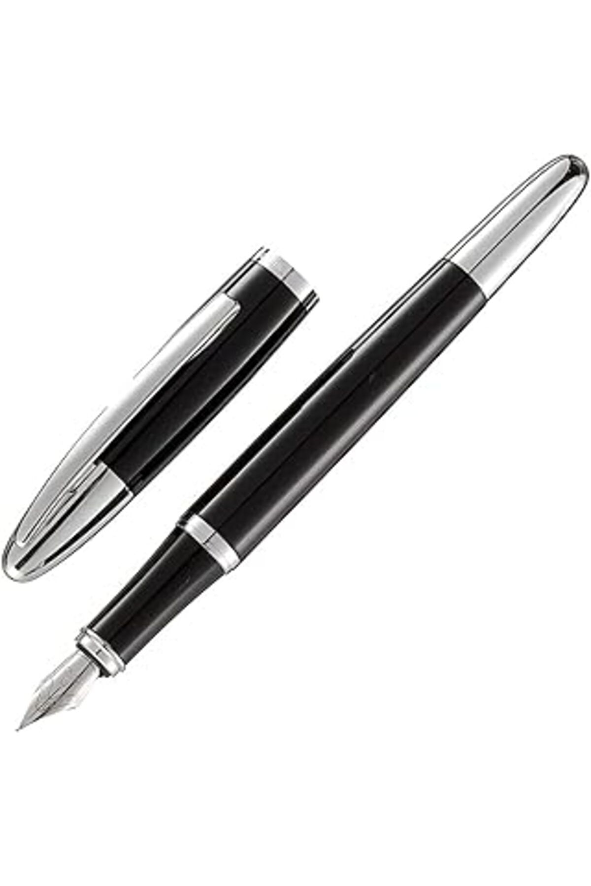 Hepta Collection Steelpen Venüs Serisi 171Dt Siyah Krom Dolma Kalem+Tükenmez Kalem
