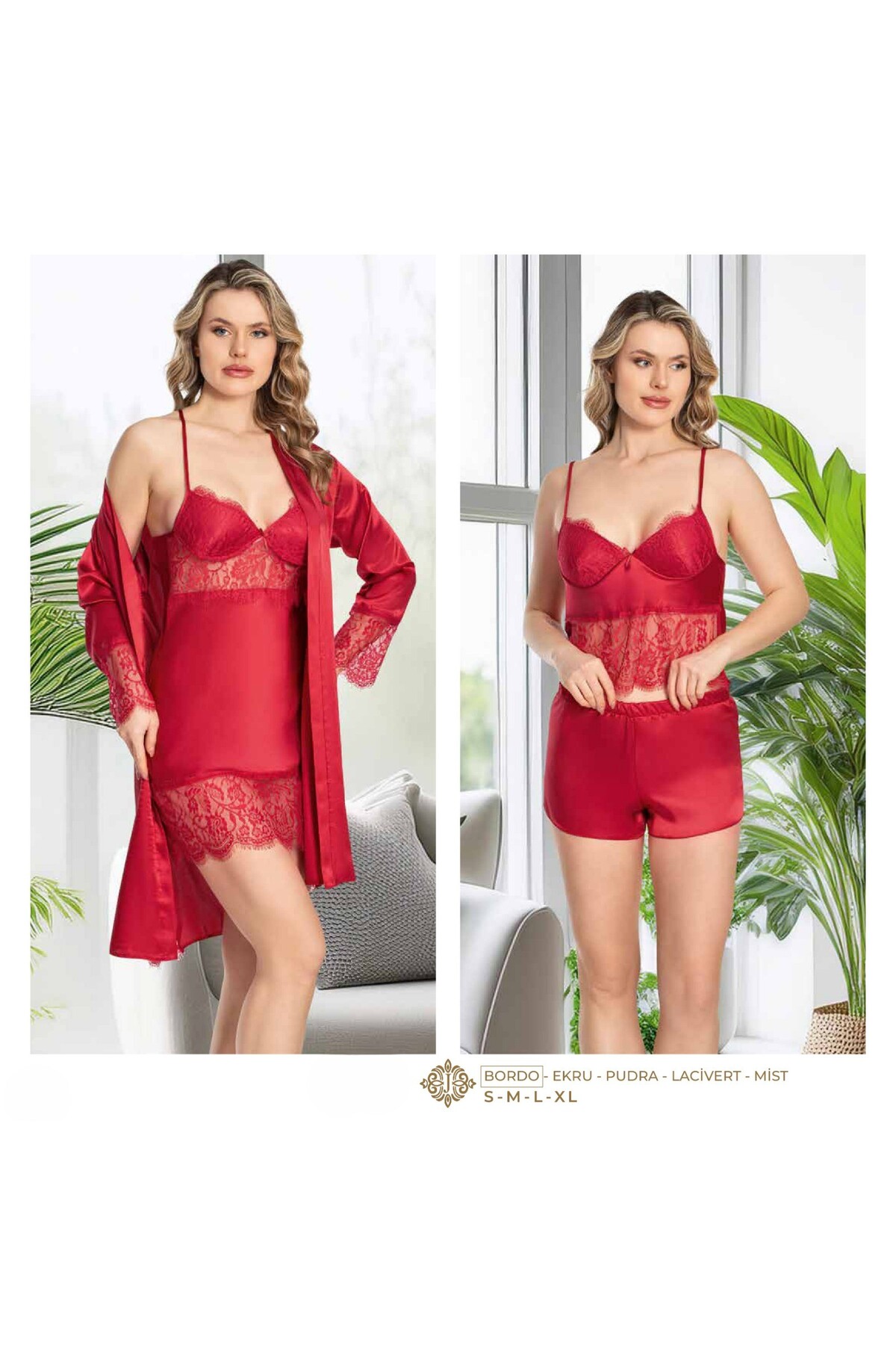 The Avenue Kadın Saten Dantelli  6'lı Çeyizlik Gecelik Takımı TH0AVE22JRM