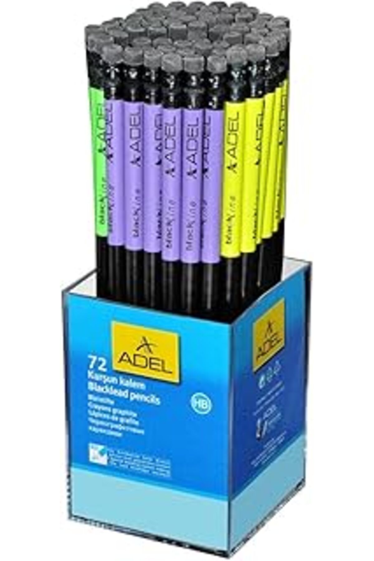 Mu Art Adel Kurşun Kalem Silgili Siyahlıne 72 Li (1 Paket 72 Adet)