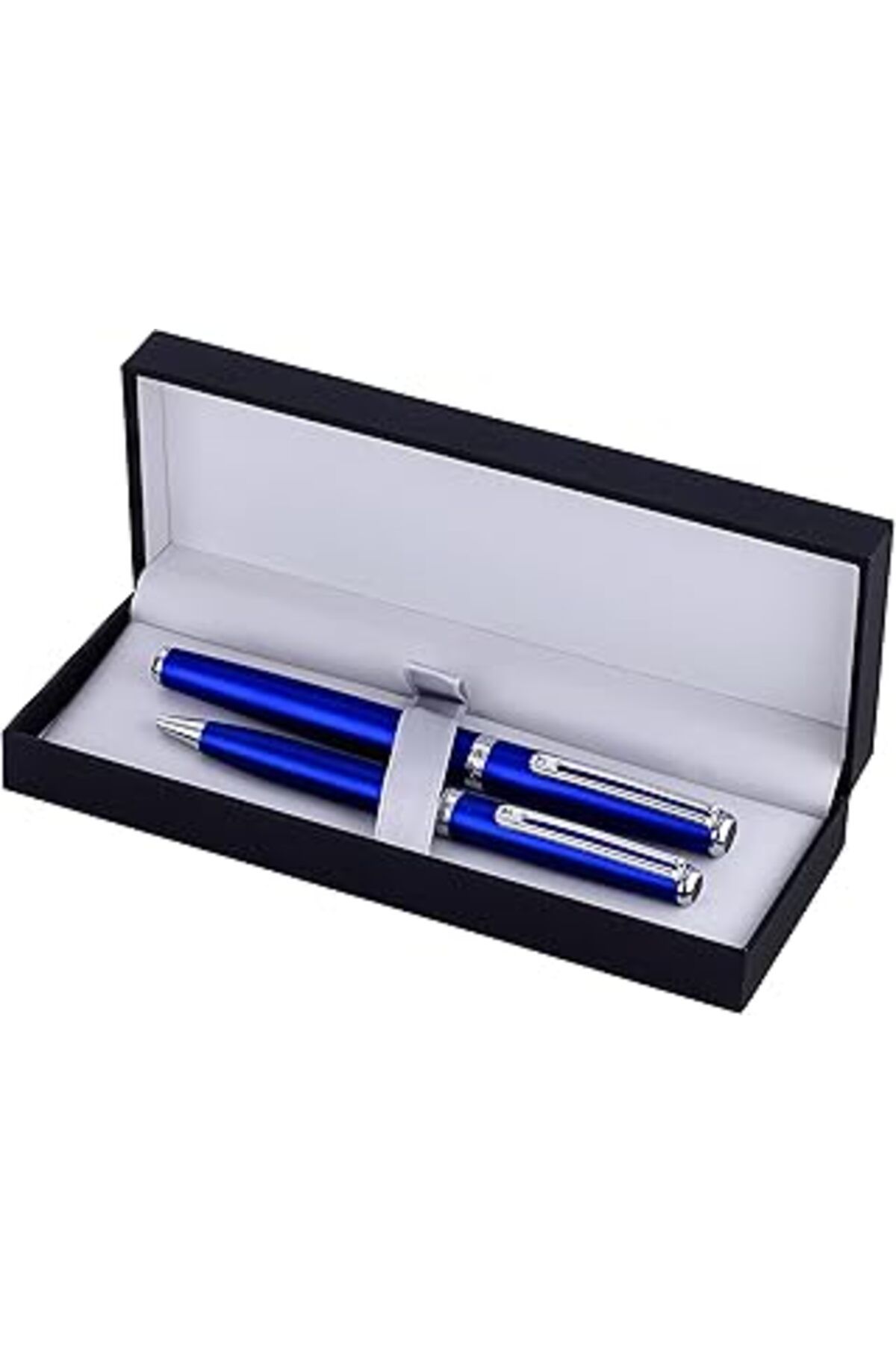 Hepta Collection Inoxcrom: Wall Street Serisi Titanium Blue Dolma Kalem + Tükenmez Kalem