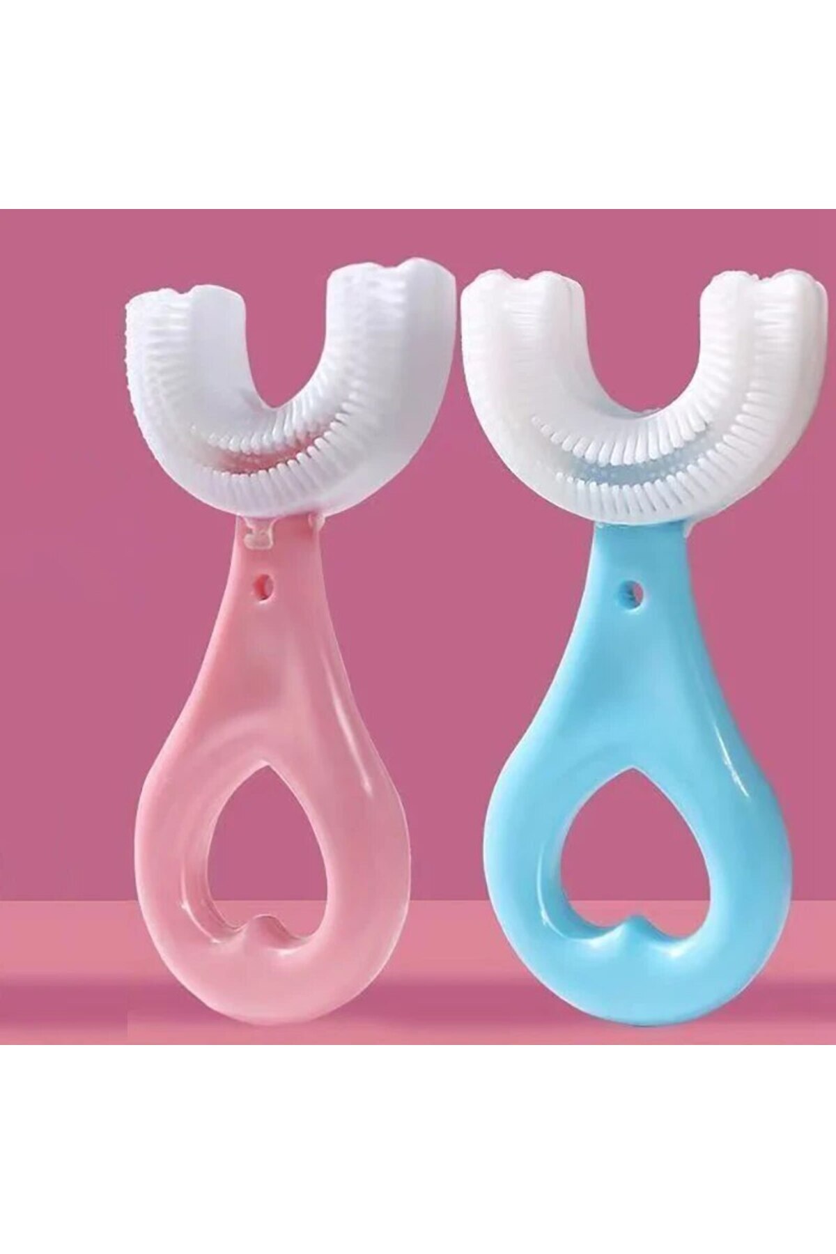 Choice Pink Blue 2pcs U Shaped Kids Toothbrush Baby Teeth Cleaning Brushing I...