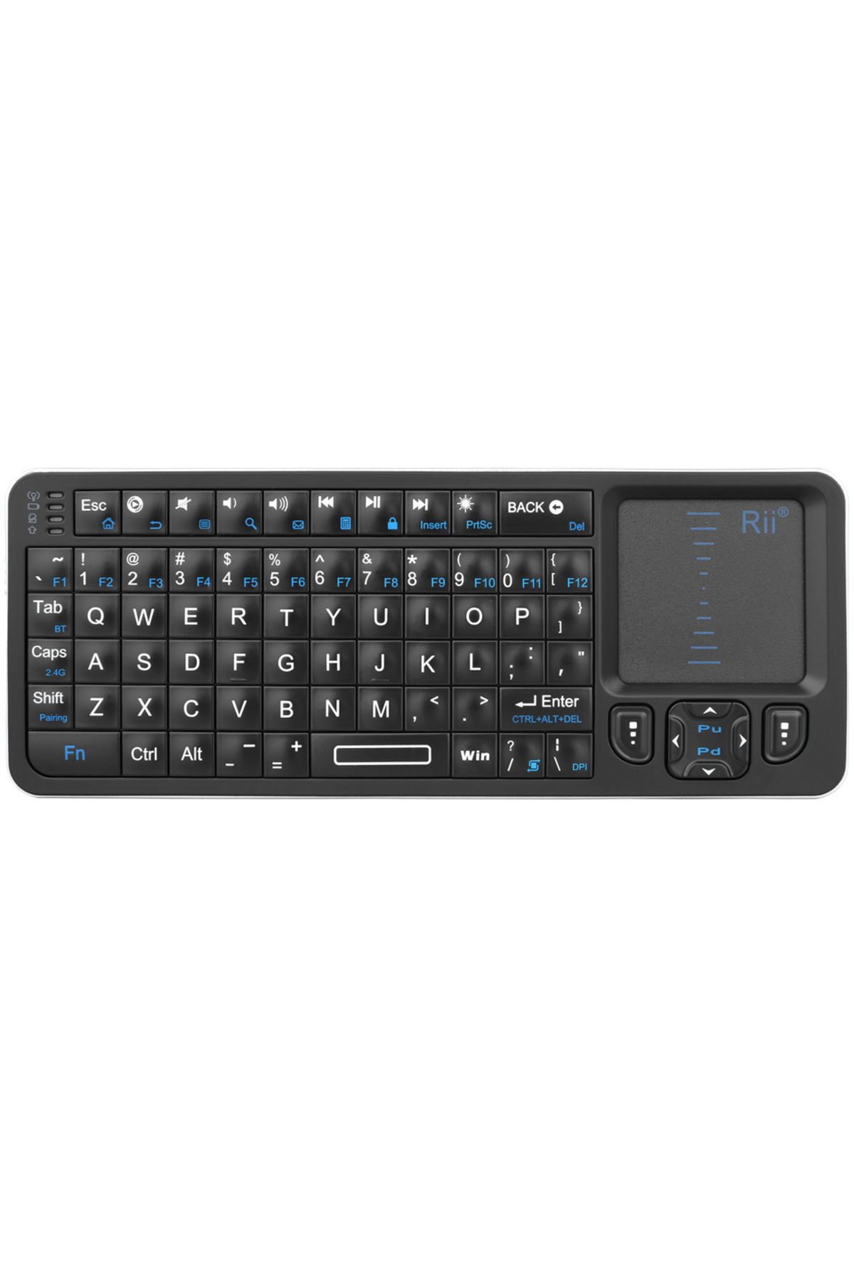 Choice-English Rii K06 Mini Bluetooth Keyboard,Backlit 2.4GHz Wireless Keyboard with IR Learning Touchpad A 1