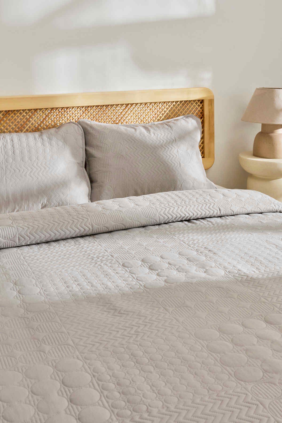 Kaşmir Home-Tia Double Bedspread Set Gray 3