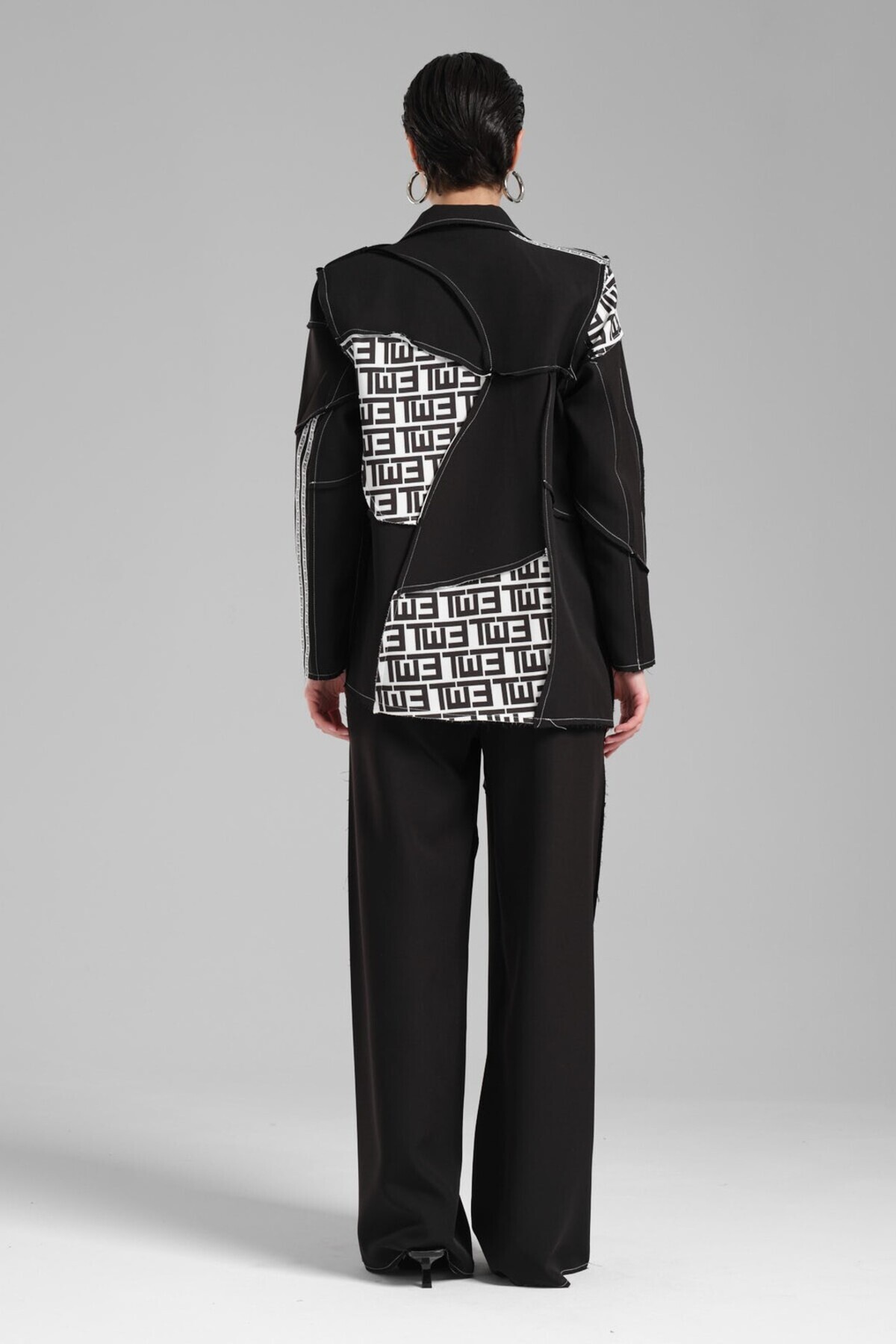 tw3-Women's Garnished and Stripe Detailed Design Blazer Jacket 7