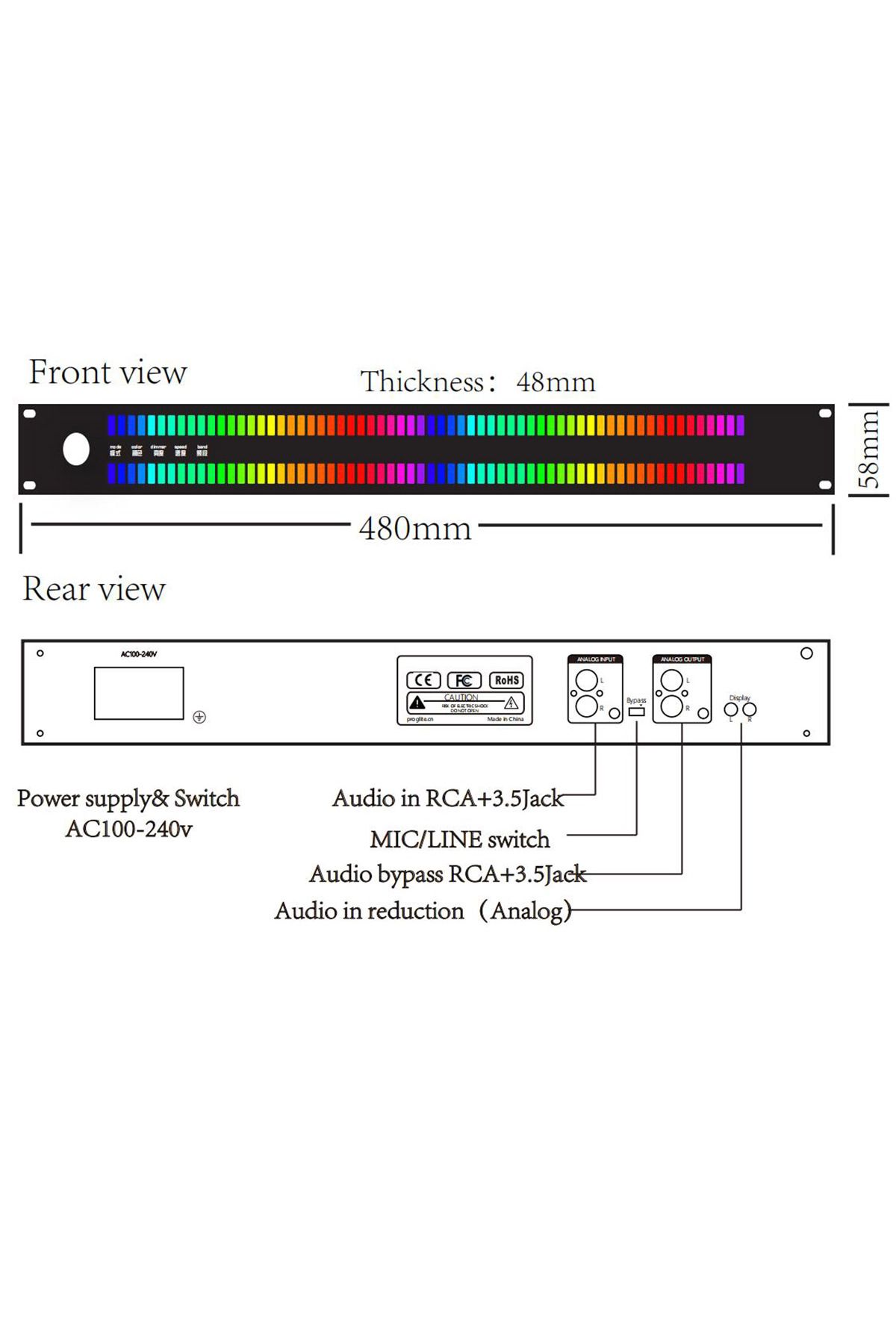 Choice-1U Audio Music Level Indicator Light LED Spectrum Display Meter Voice/Remote Control Induction Si... 5