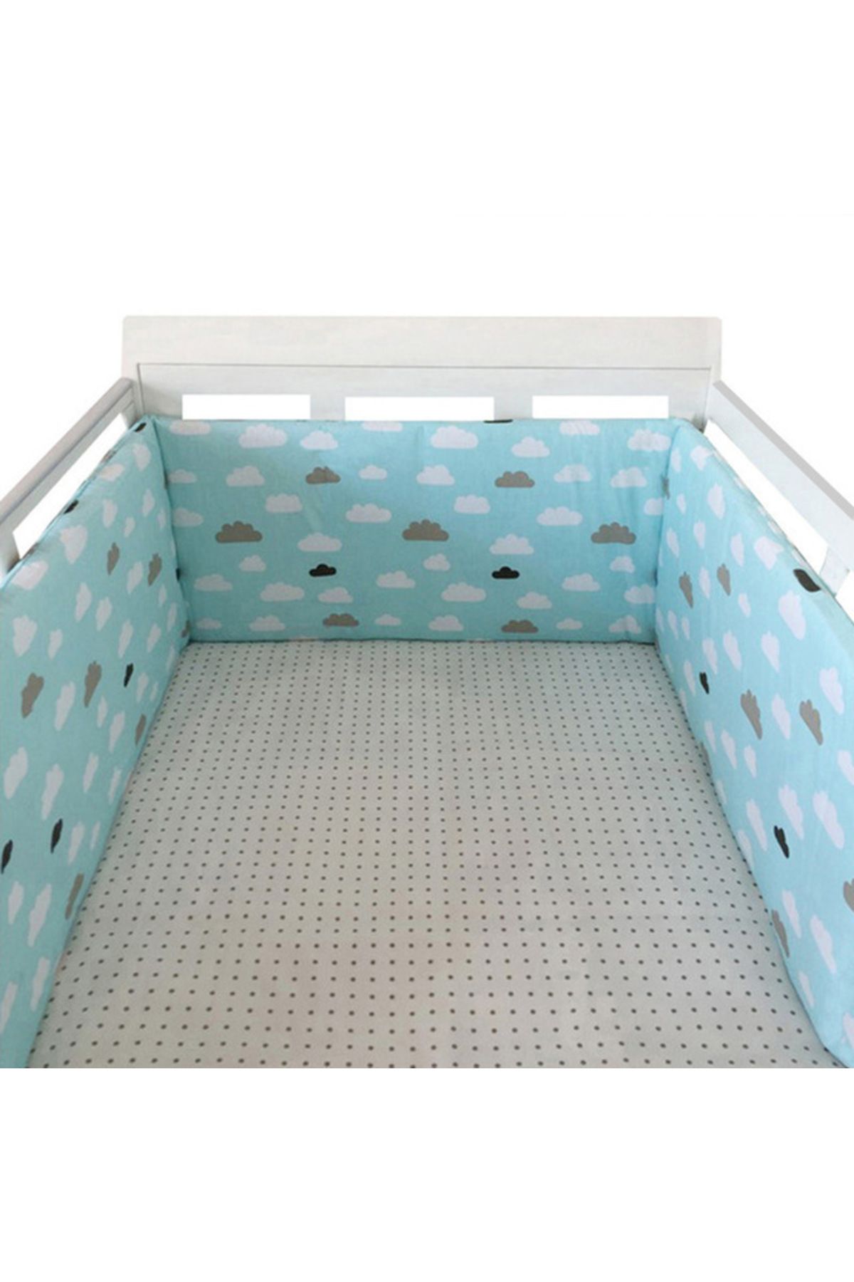 Choice-LYD Nordic Stars Baby Bed Thicken Bumpers Zipper Design One-piece Crib Around Cushion Cot Protector 1