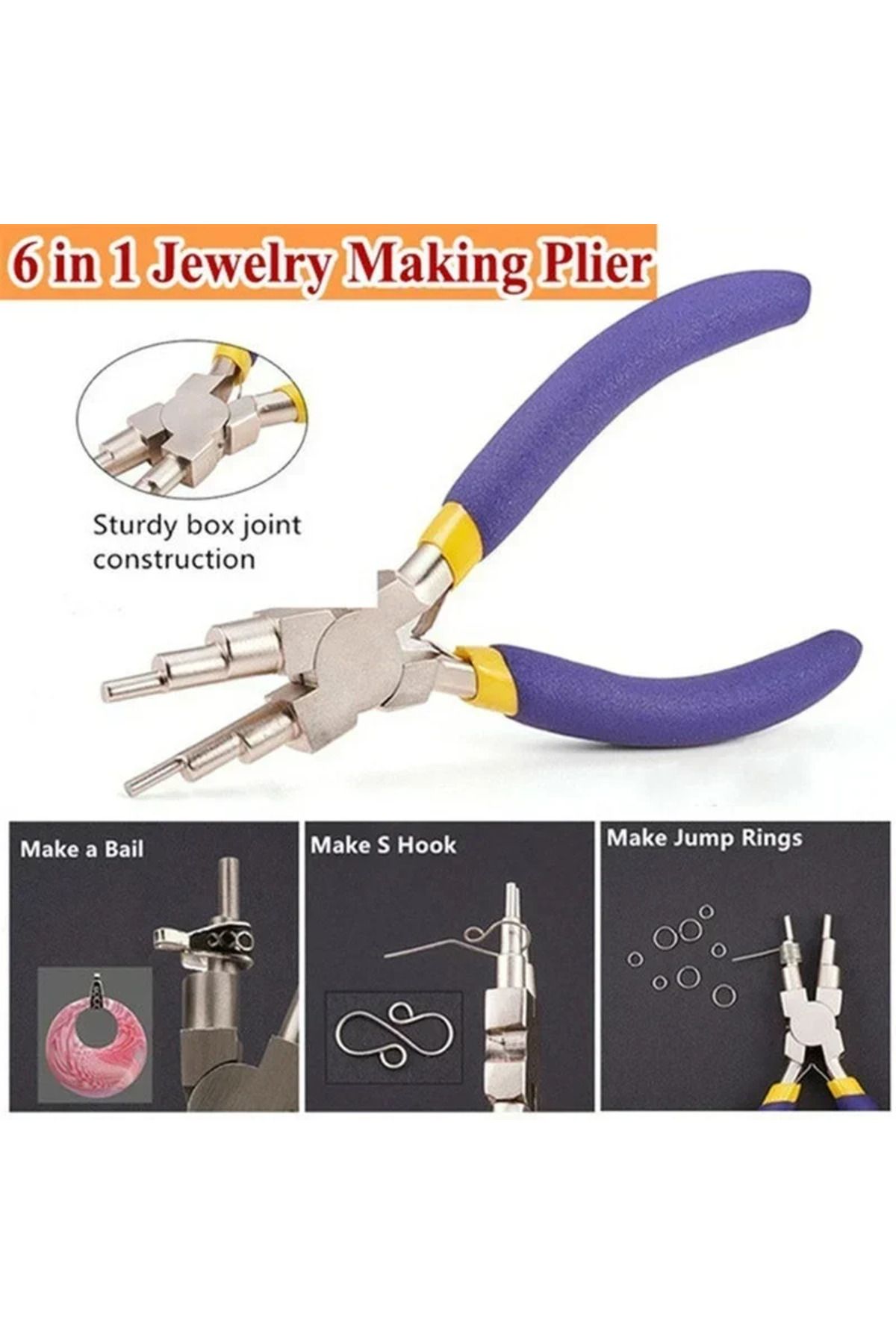 Choice-6-in-1 Carbon Steel Round Nose Jewelry Pliers Bail Making Pliers DIY Hand Tool Metal Lobster Buck... 1