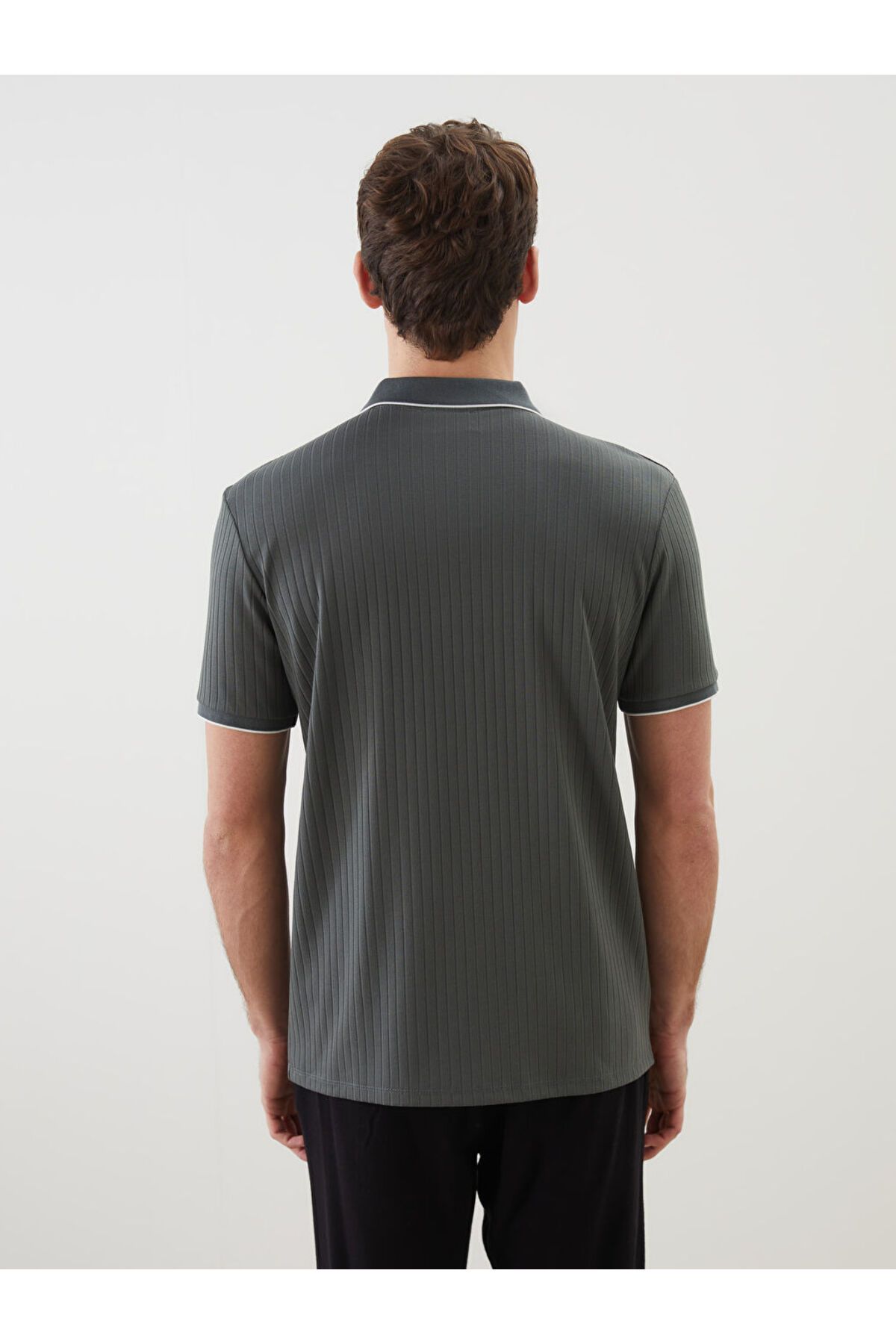LC Waikiki-Ανδρικό μπλουζάκι με υφή Polo Collar 4